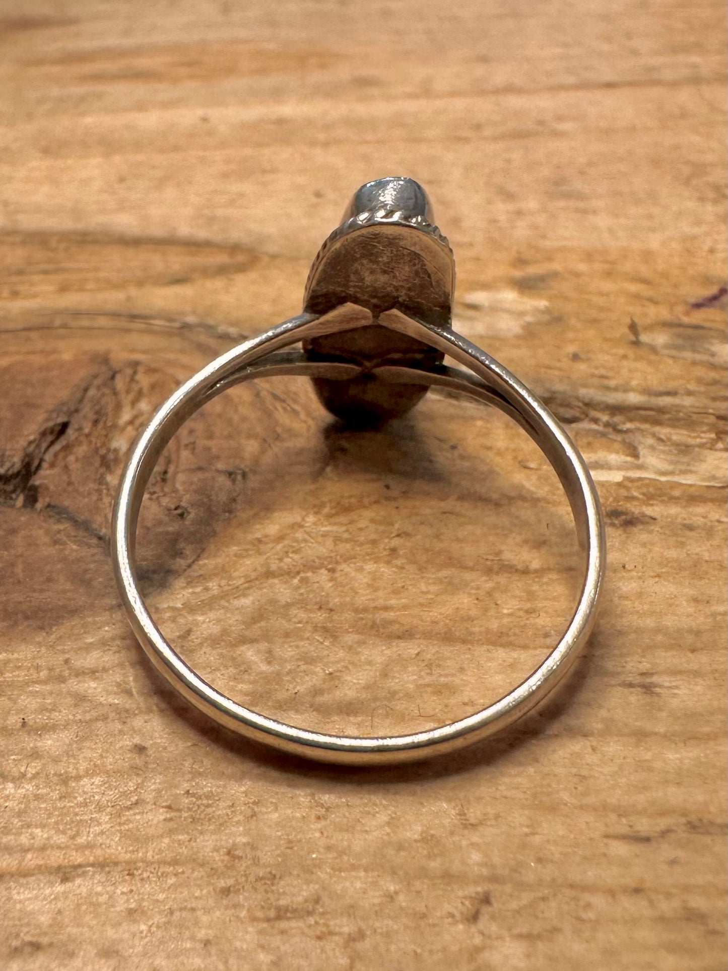 Vintage Turquoise Native American Style 925 Silver Size Q1/2 Ring
