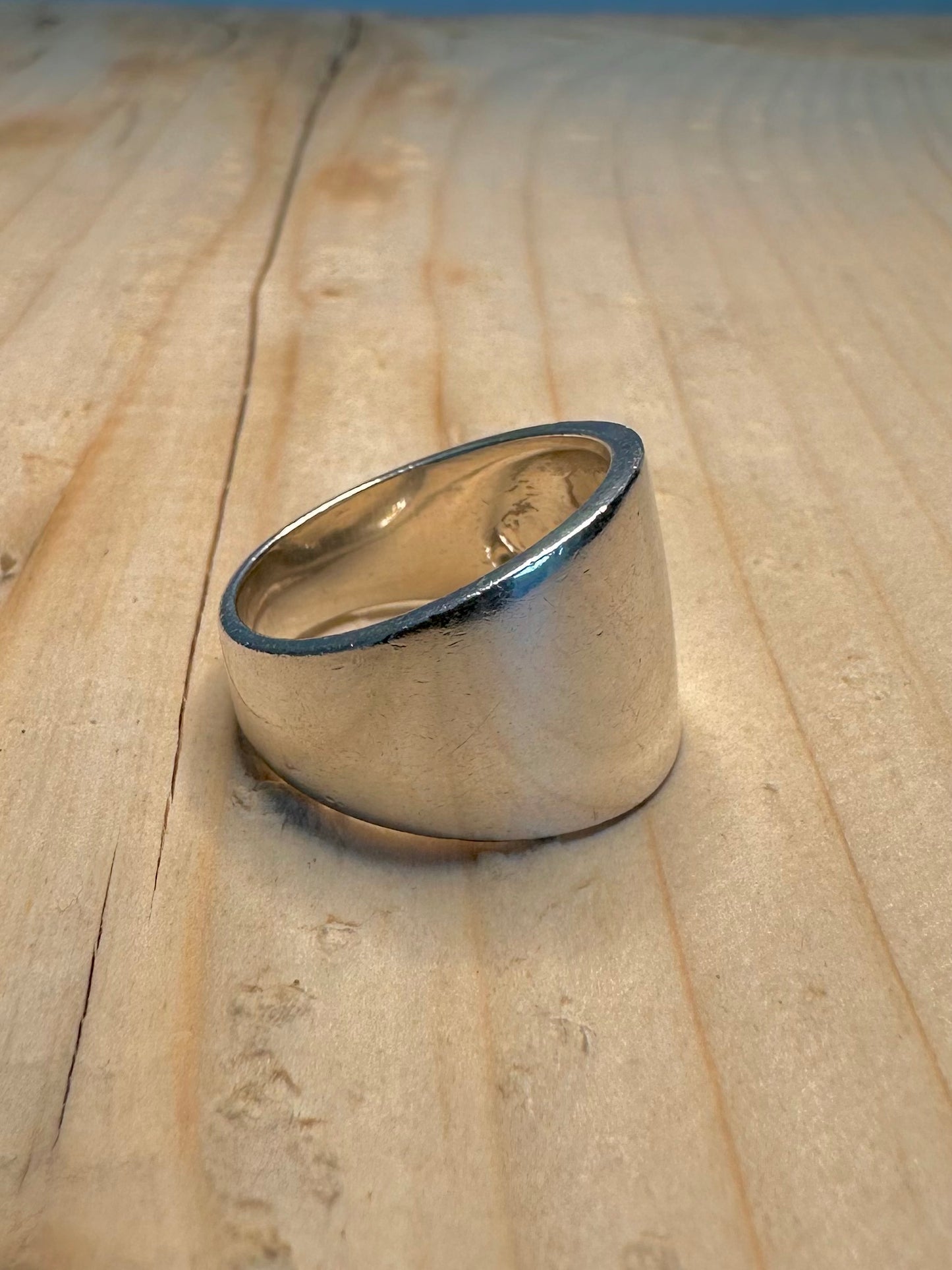 Wide Band 925 Sterling Silver Size R Ring