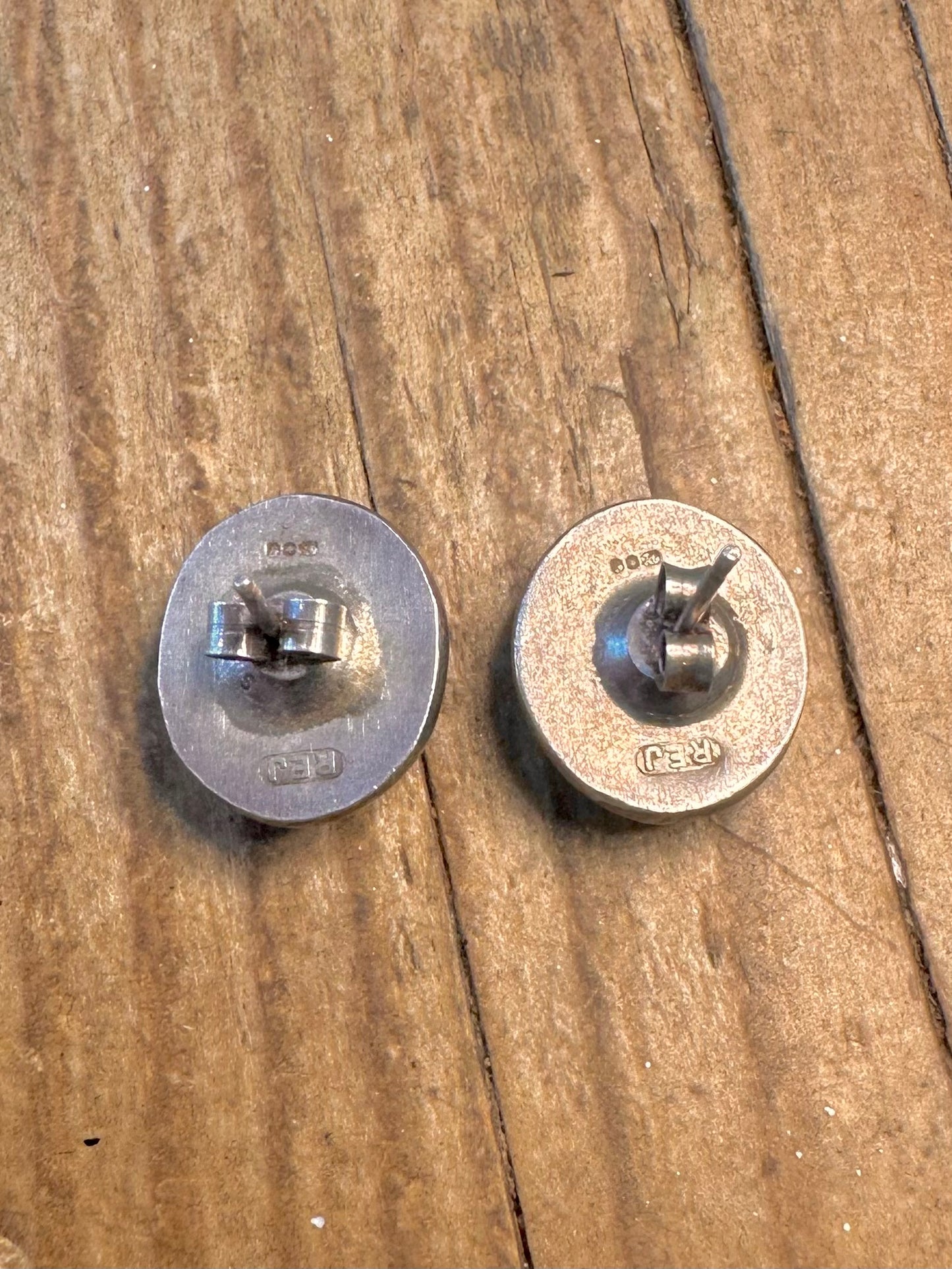 Karneol-Ohrstecker, oval, aus 925er Sterlingsilber