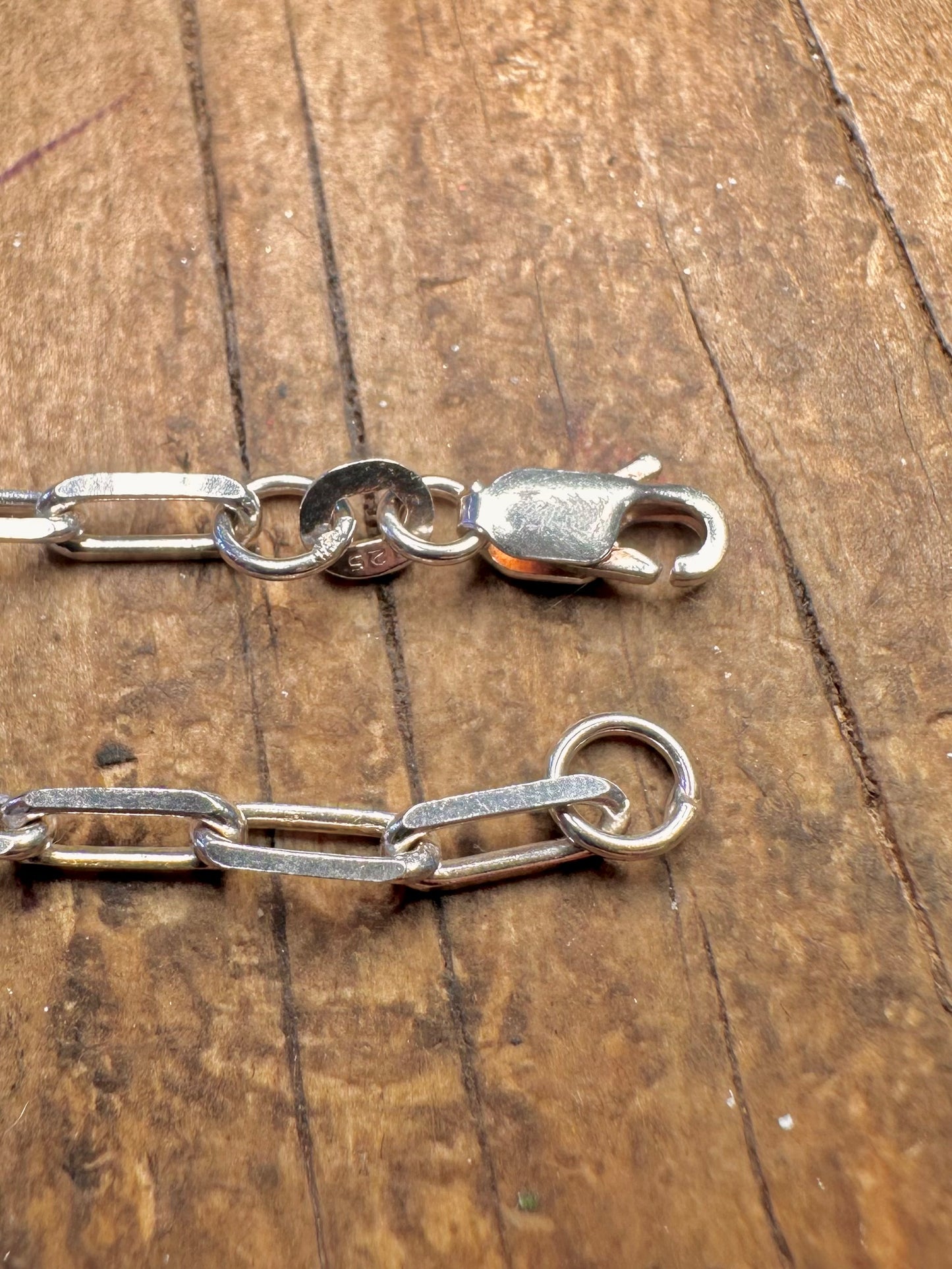 Paper Link Chain 925 Sterling Silver 16 inch Necklace