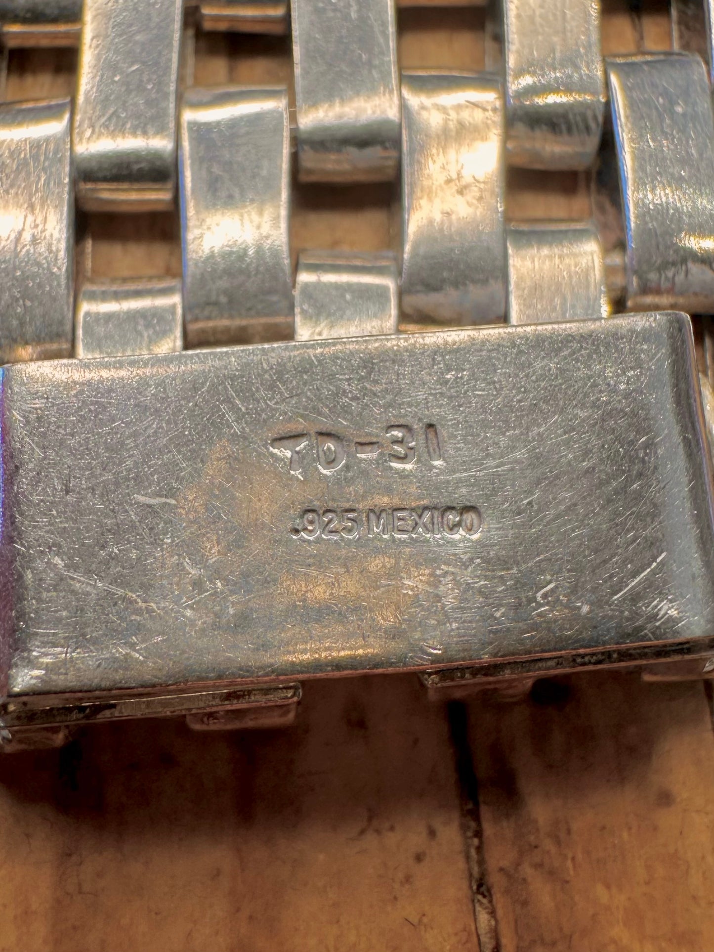 Chunky Wide Link Mexico TD-31 925 Sterling Silver 8.1 inch Bracelet