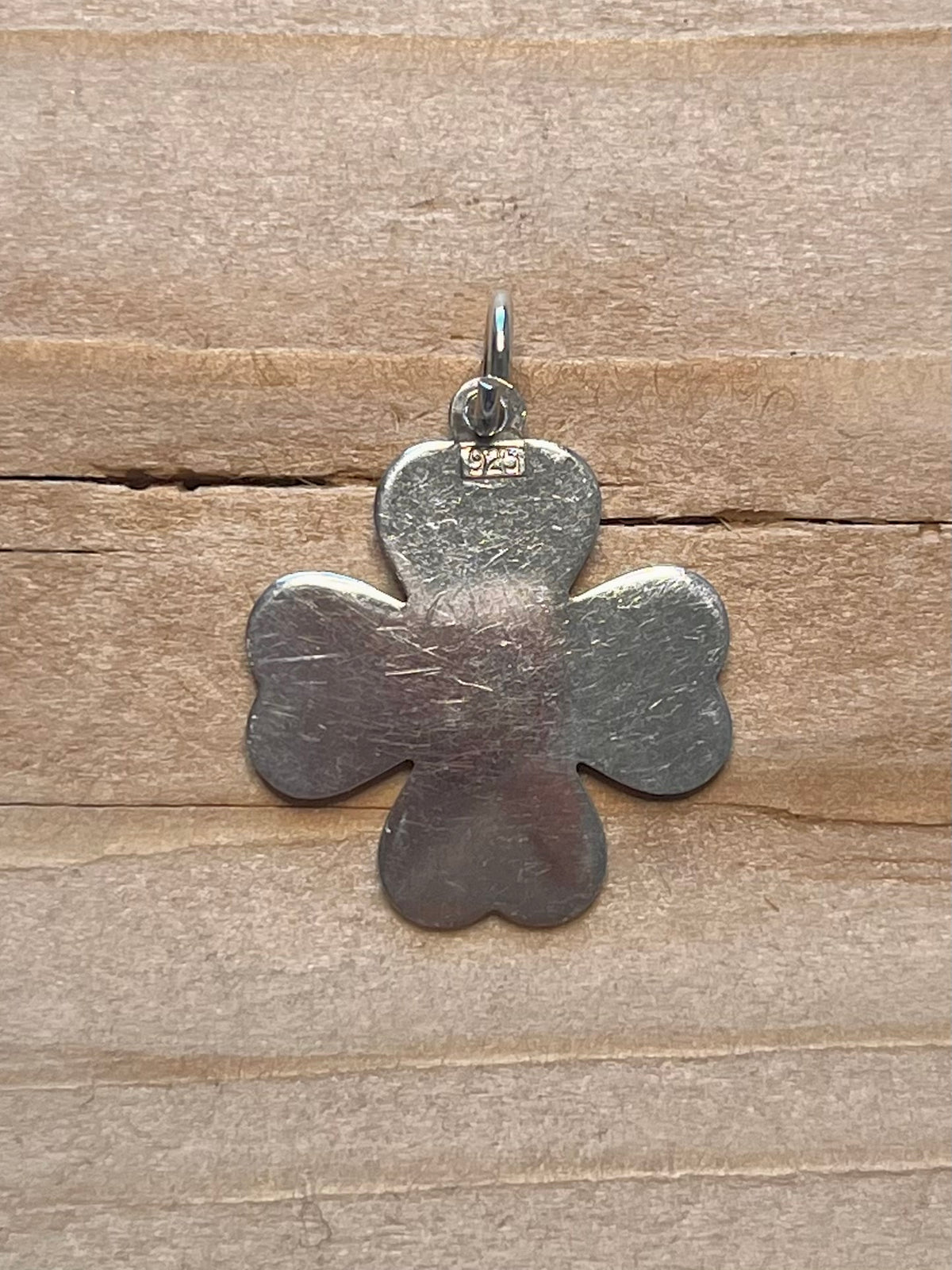 Textured Four Leaf Clover 925 Sterling Silver Pendant