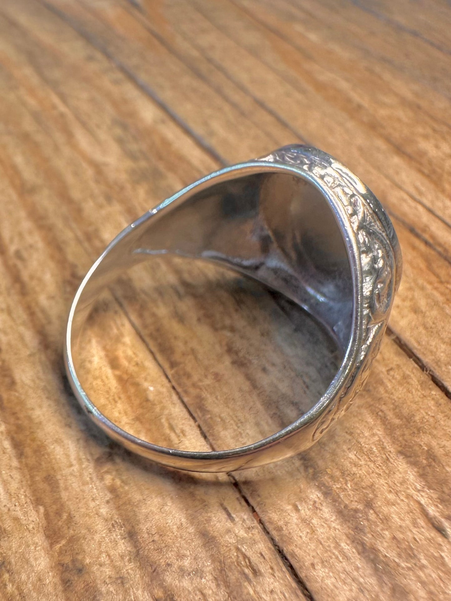 Lion Rampart Signet 925 Sterling Silver Size X Ring