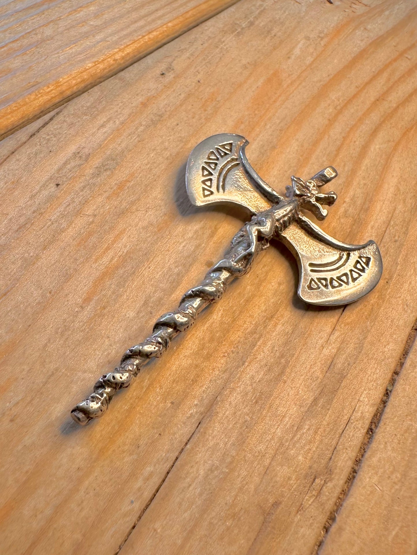Vintage Dragon Axe 925 Silver Pendant