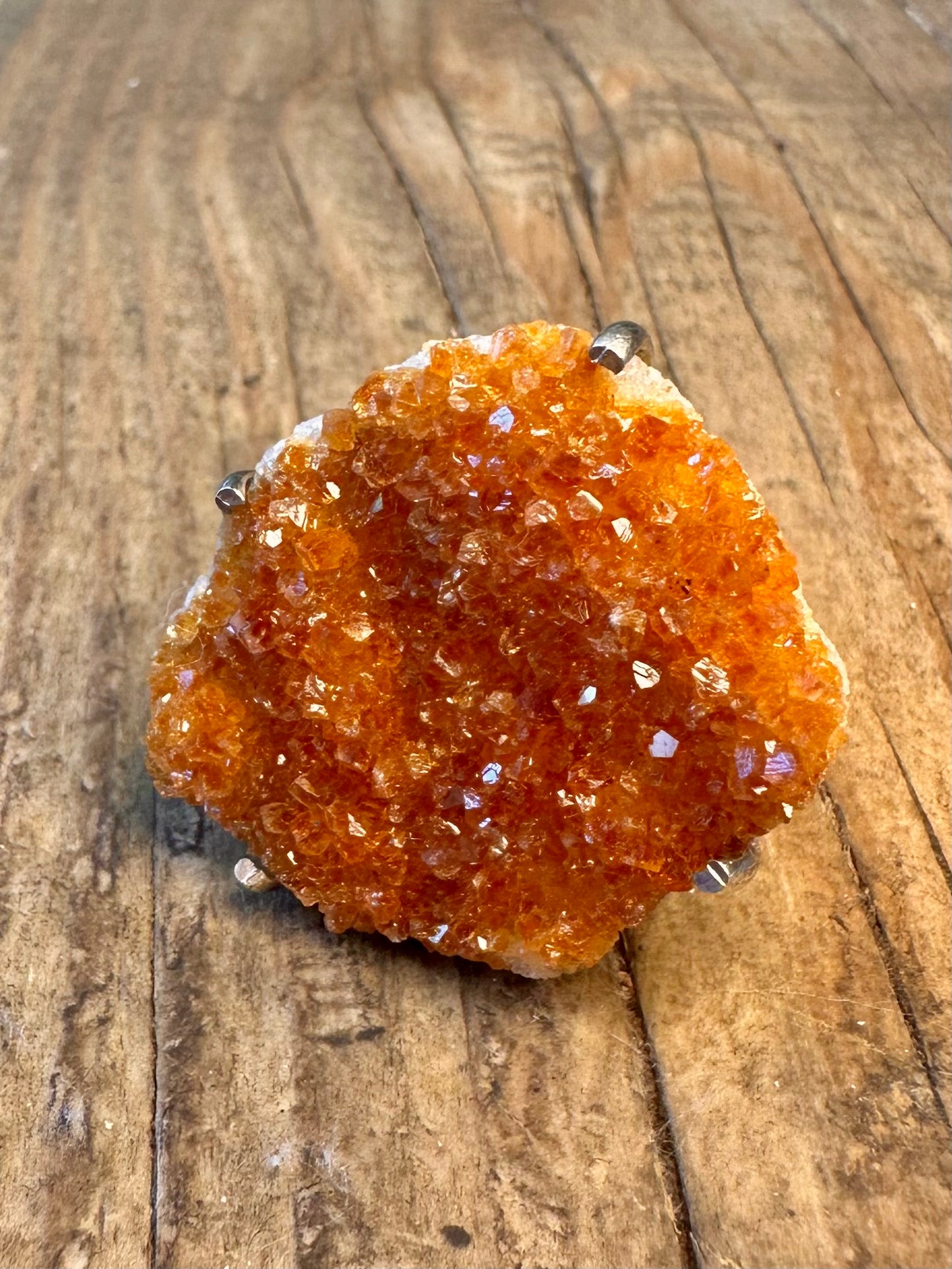 Citrine Crystal 925 Sterling Silver Size Q1/2 Ring