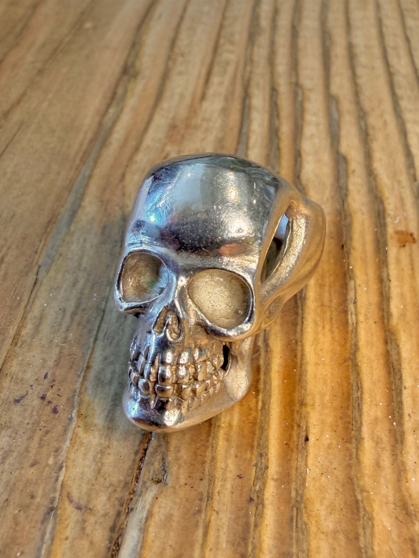 Heavy Skull 925 Sterling Silver Size O Ring