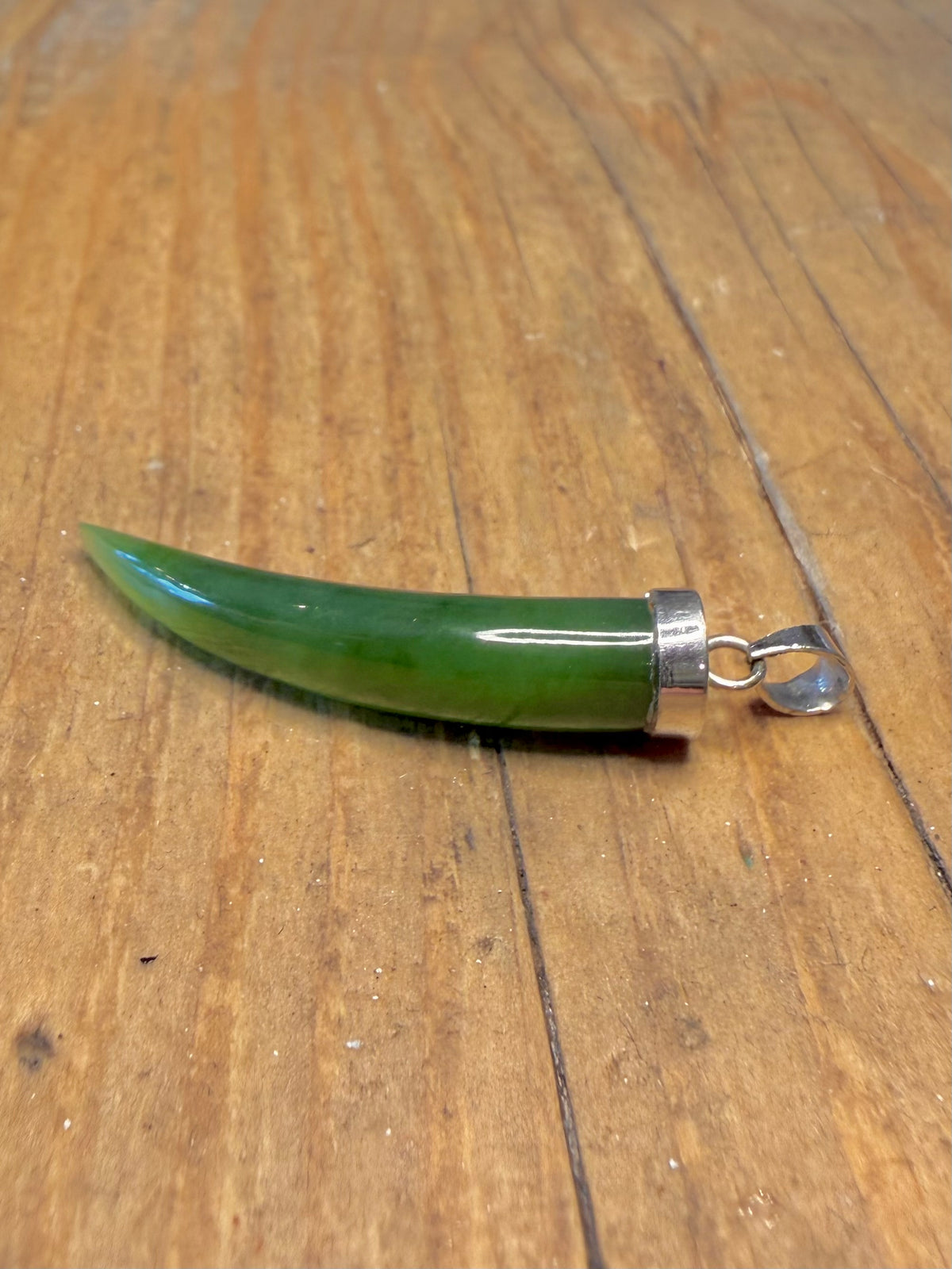 Jade Horn 925 Sterling Silver Pendant