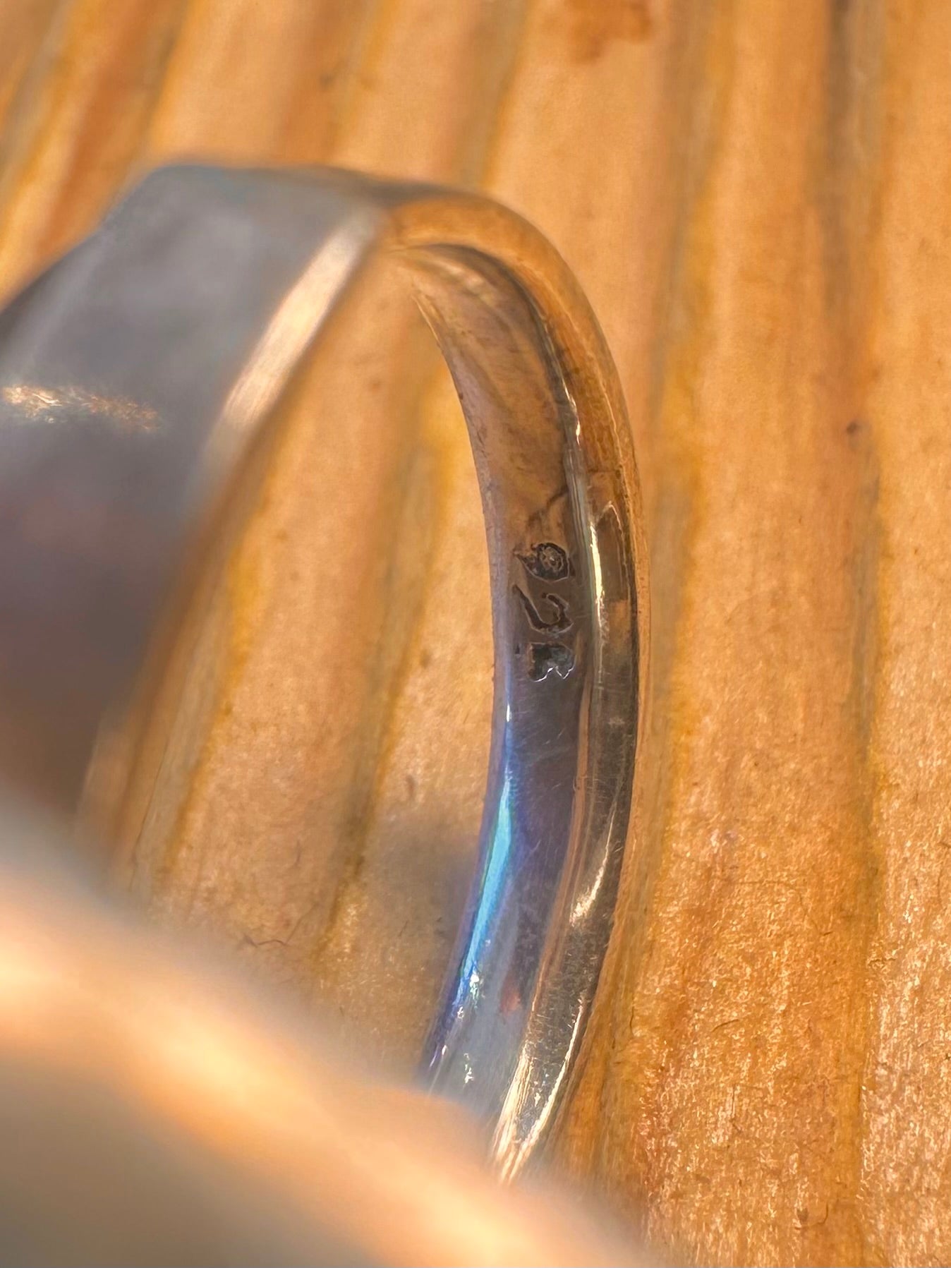 Sliced Polished Agate 925 Sterling Silver Size O Adjustable Ring