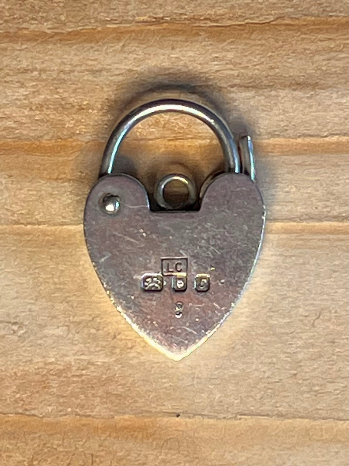 Heart Padlock 1973 London Maker LC 925 Sterling Silver Pendant