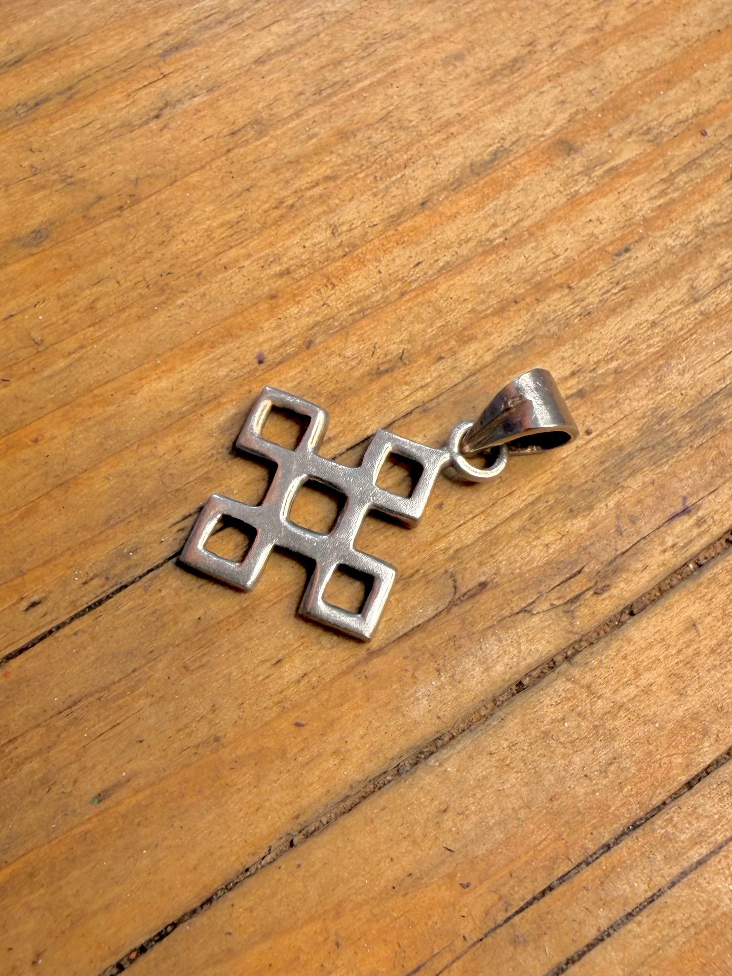Geometric Square 925 Sterling Silver Pendant