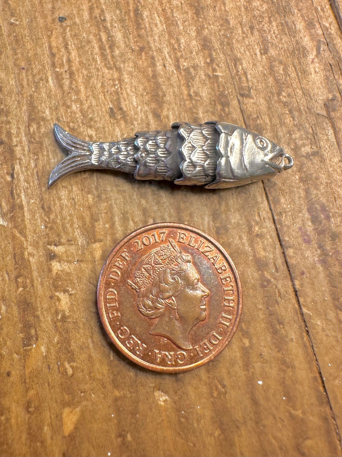 Articulated Moving Fish 925 Sterling Silver Pendant