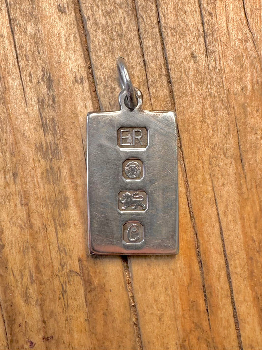 Ingot 1977 Maker E.R. Sheffield 925 Sterling Silver Pendant
