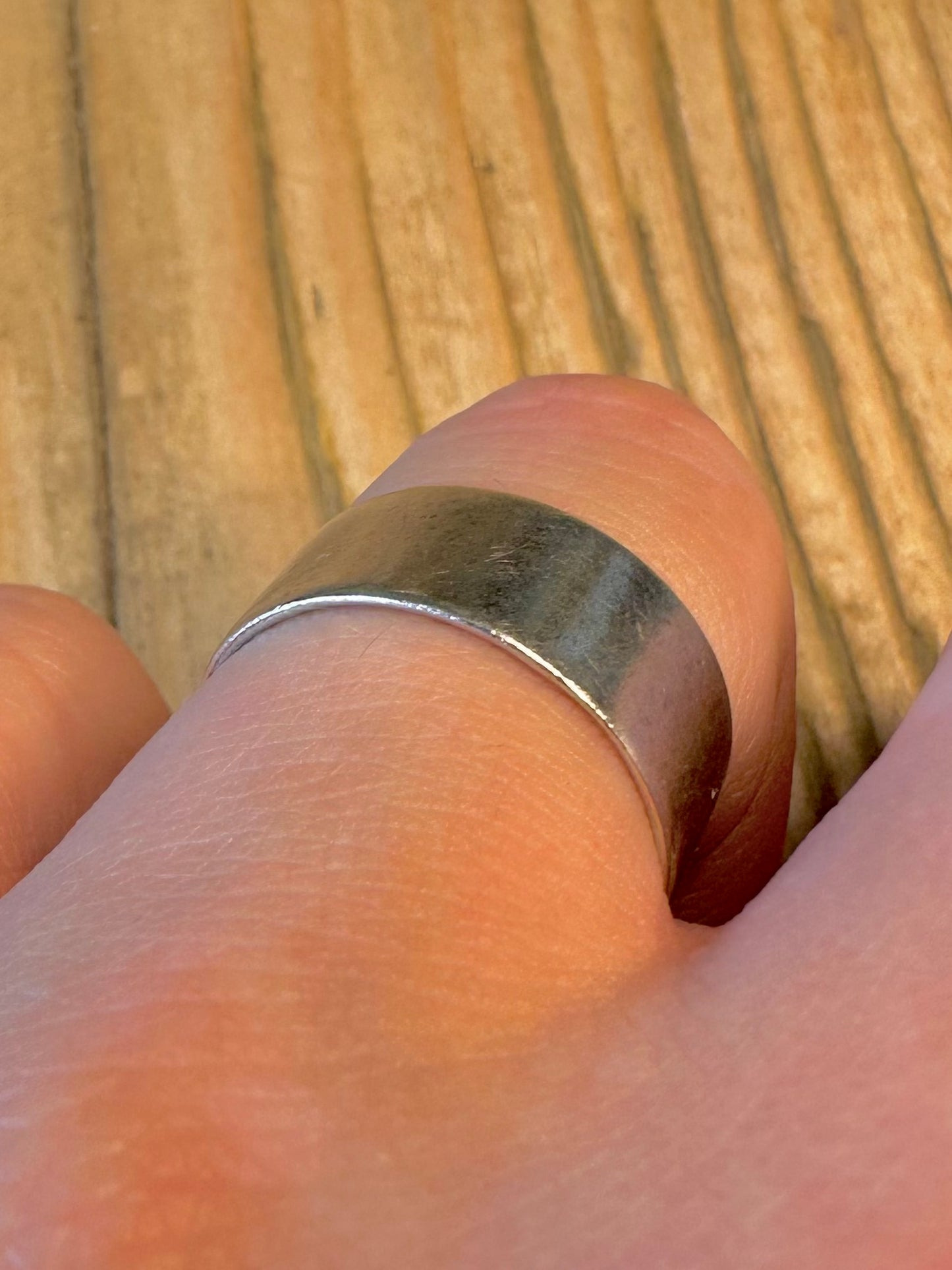 Wide Band 925 Sterling Silver Size Q Ring