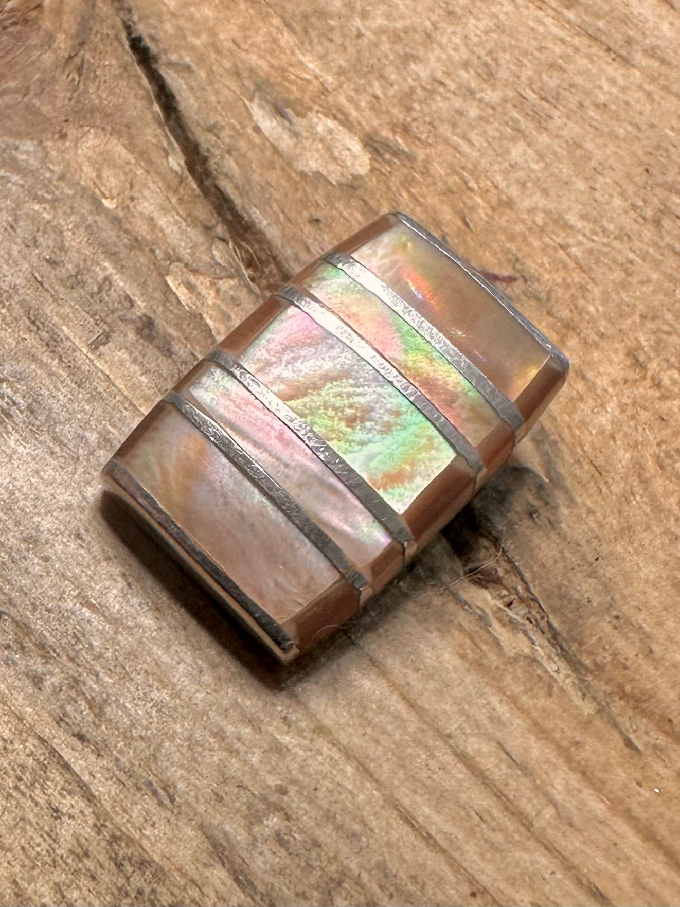 Modern Mother of Pearl Rectangle 925 Silver Pendant