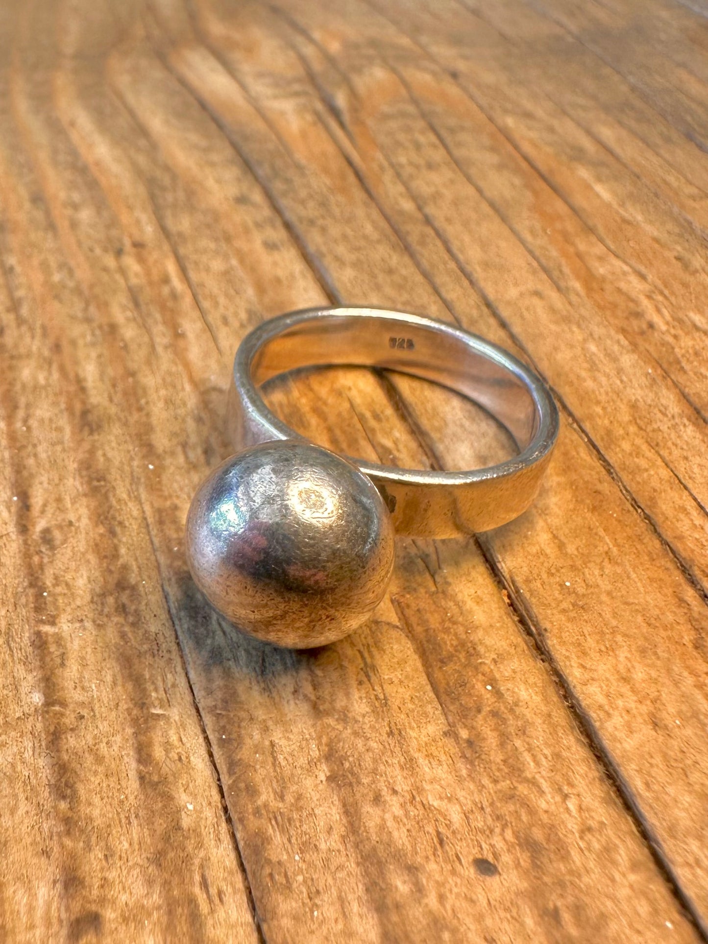 Abstract Ball 925 Sterling Silver Size S Ring