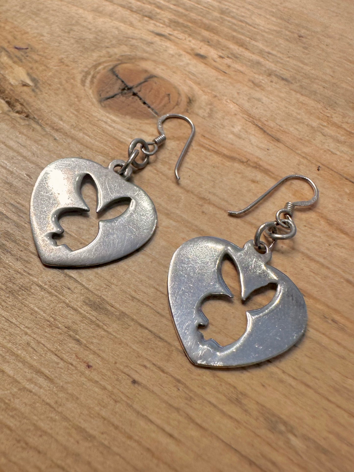 Vintage PlayBoy Heart 925 Silver Earrings