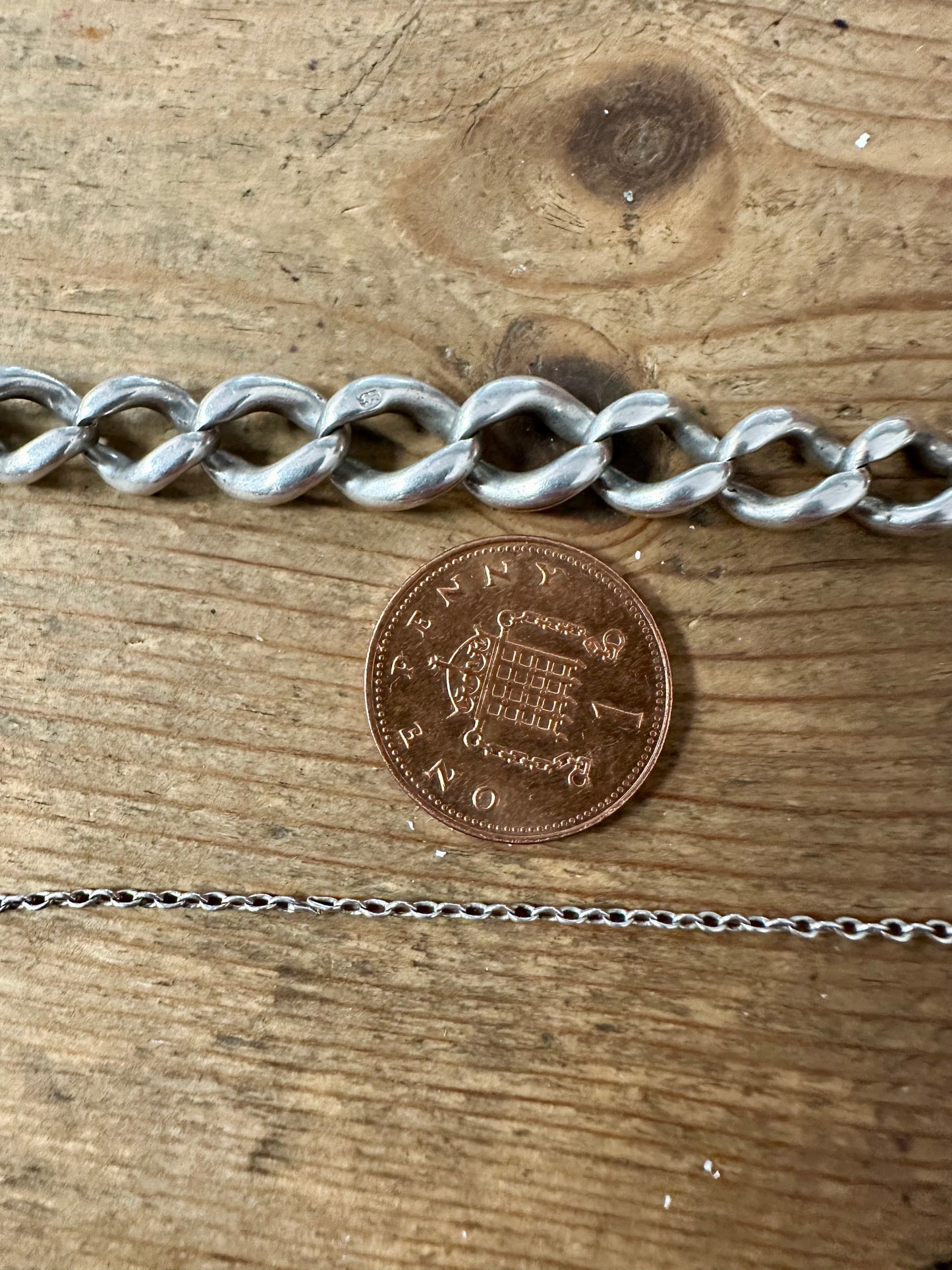 Vintage Curb Chain with Safety Chain 925 Silver Bracelet