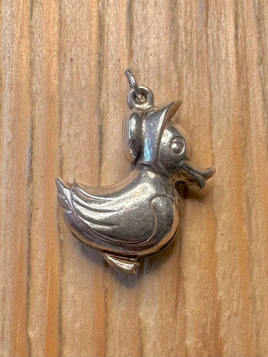 Vintage 1976 Duck 925 Sterling Silver Charm Pendant