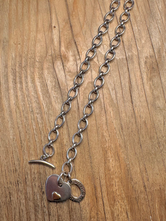 Links of London 2003 Belcher T Bar 925 Sterling Silver 16.5 inch Necklace