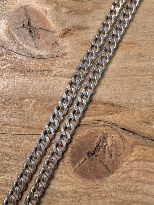 Vintage Curb Chain Hallmarked 925 Silver 20.5 inch Necklace