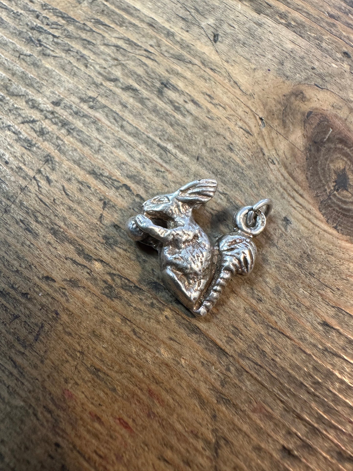 Vintage Squirrel 925 Silver Charm Pendant