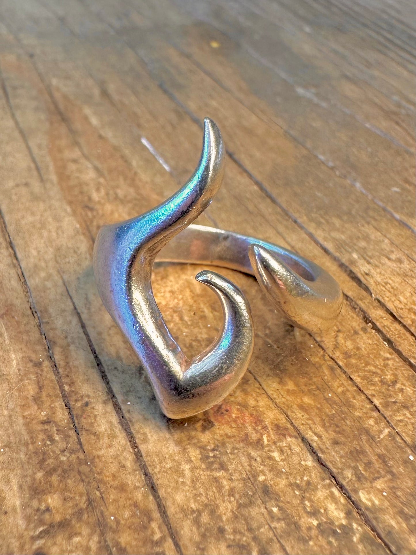 Abstract Swirl 925 Sterling Silver Size P1/2 Ring