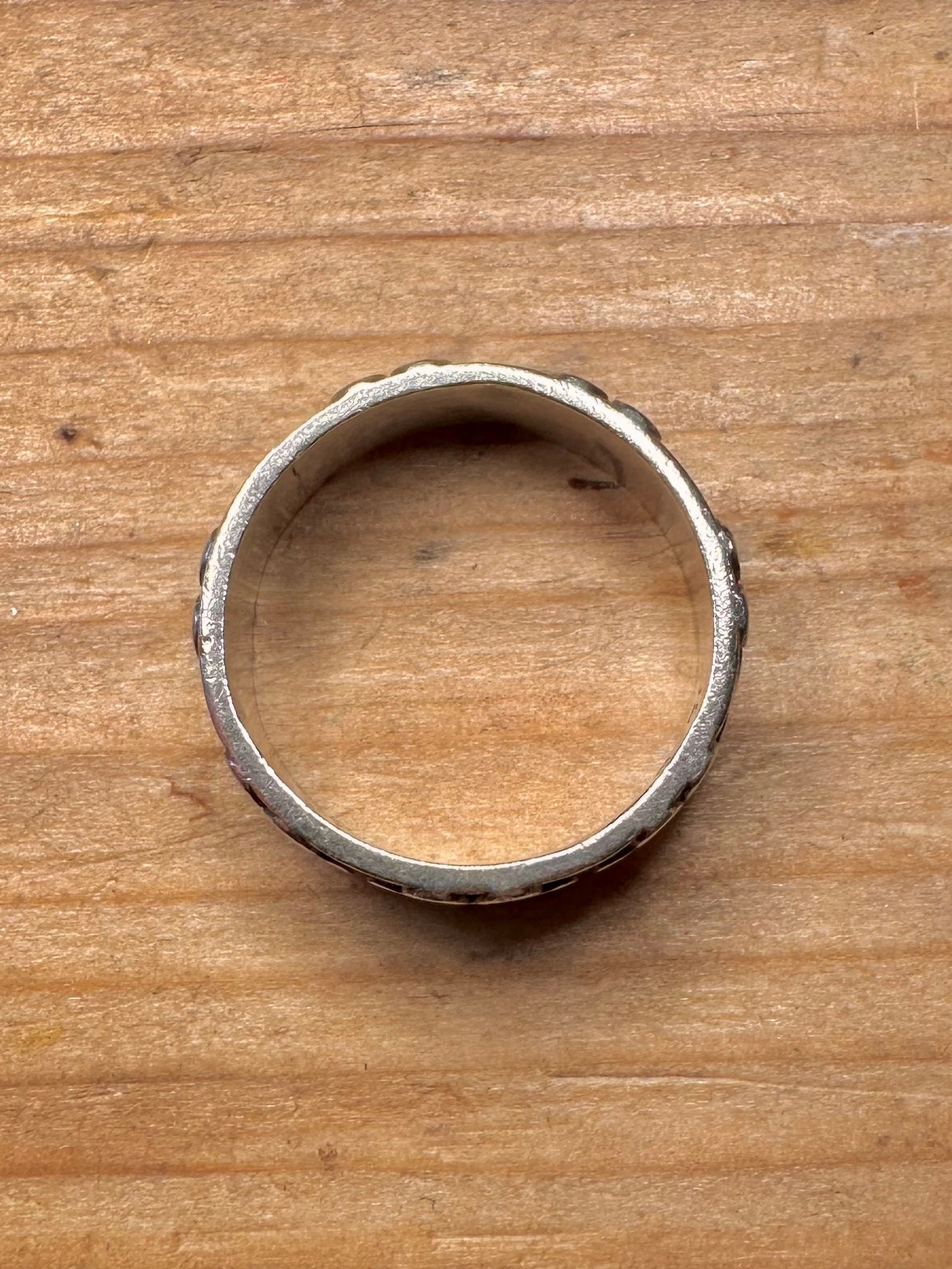 Vintage Flower Band Mexico 925 Sterling Silver Size P Ring