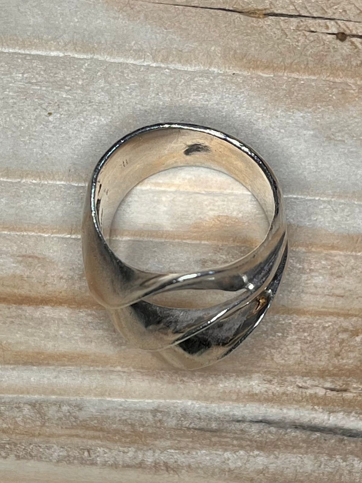Chunky Sculpted Modernist 925 Sterling Silver Size Q Ring