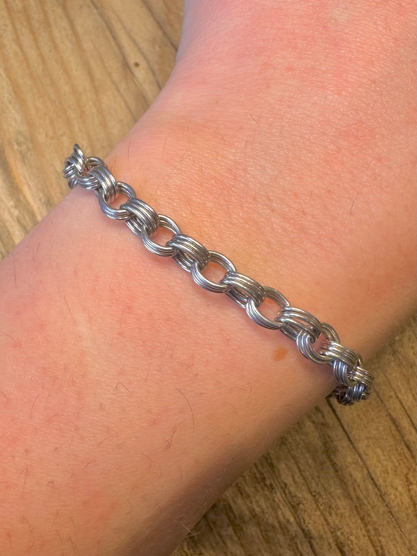 Vintage Emporio Armani Dreifachglied 925 Sterling Silber 7,5 bis 8,5 Zoll Armband