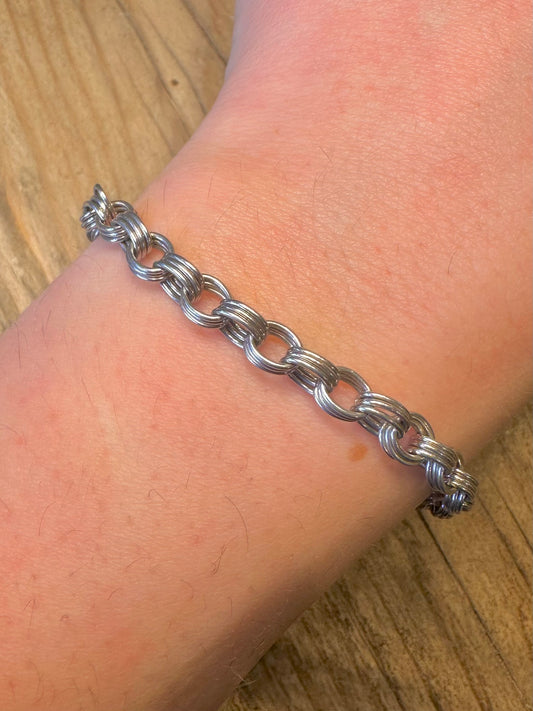 Vintage Emporio Armani Dreifachglied 925 Sterling Silber 7,5 bis 8,5 Zoll Armband