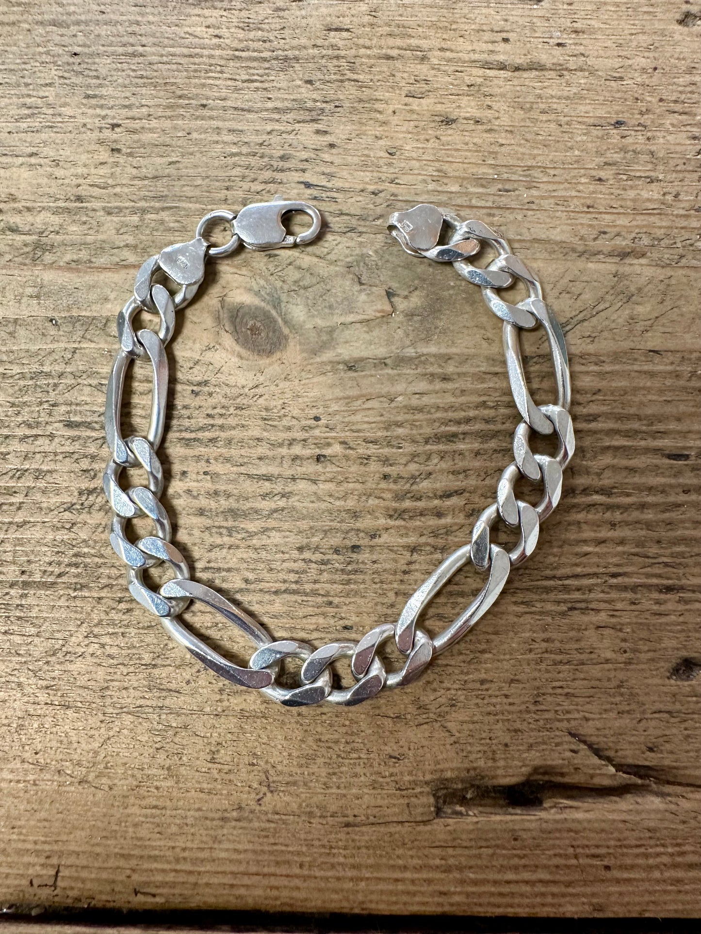 Vintage Figaro Chain 925 Silver 8 inch Bracelet