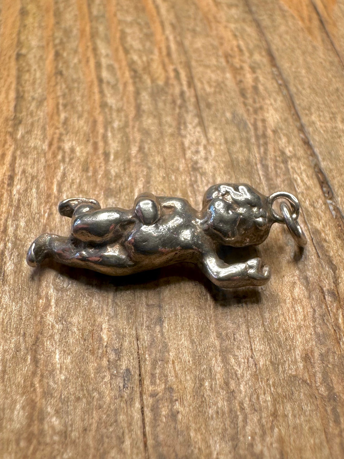Vintage Cherub Baby 925 Sterling Silver Charm Pendant