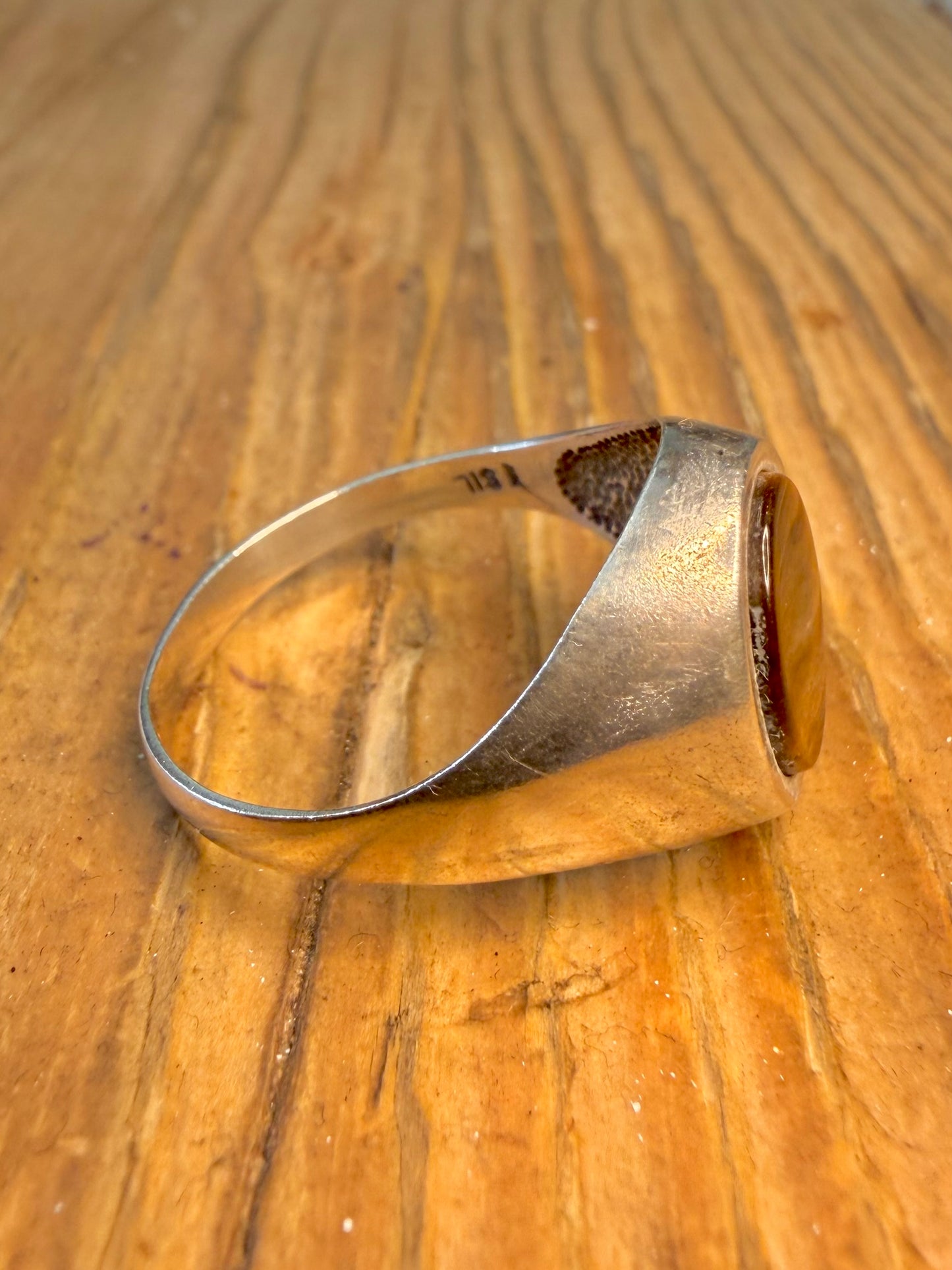 Tigers Eye Signet 925 Sterling Silver Size Z Ring