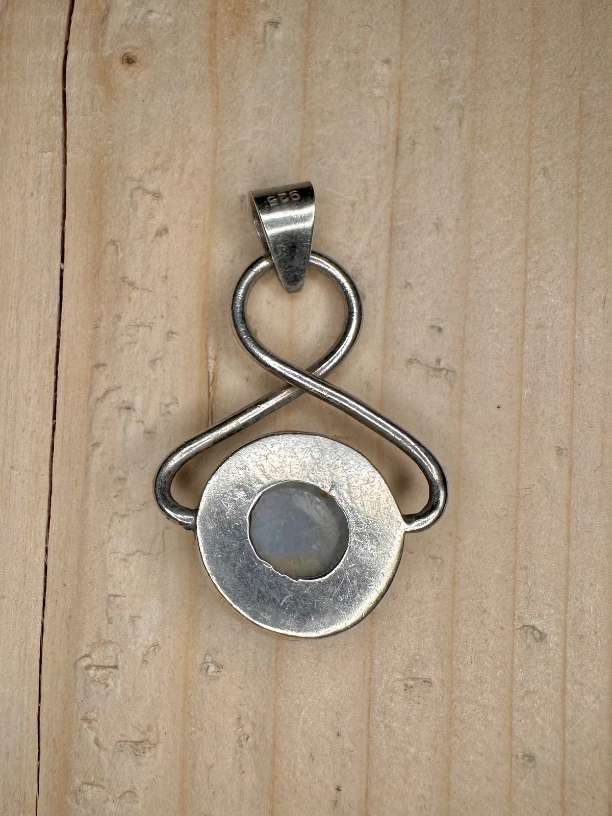 Moonstone Infinity Loop 925 Sterling Silver Pendant
