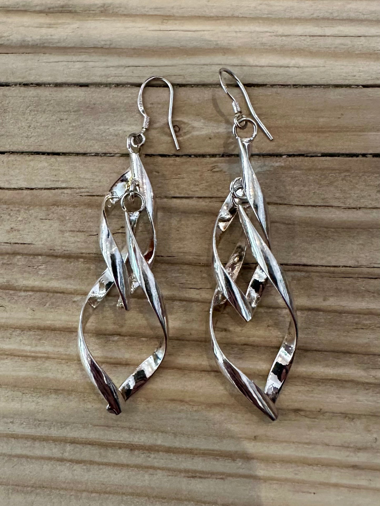 Abstract Swirl Dangle 925 Silver Earrings