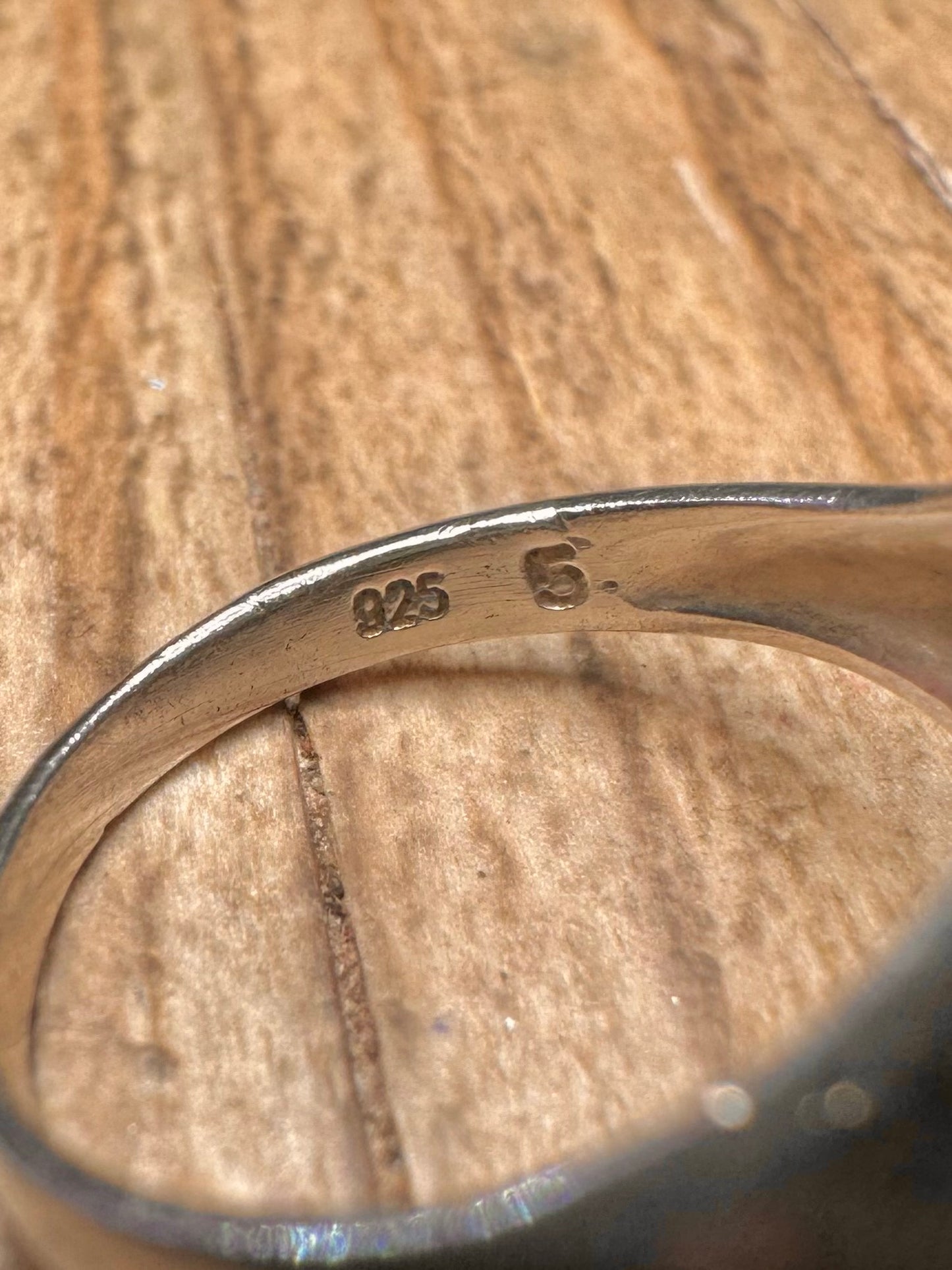 Vintage Multi Gemstone 925 Sterling Silver Size K Ring