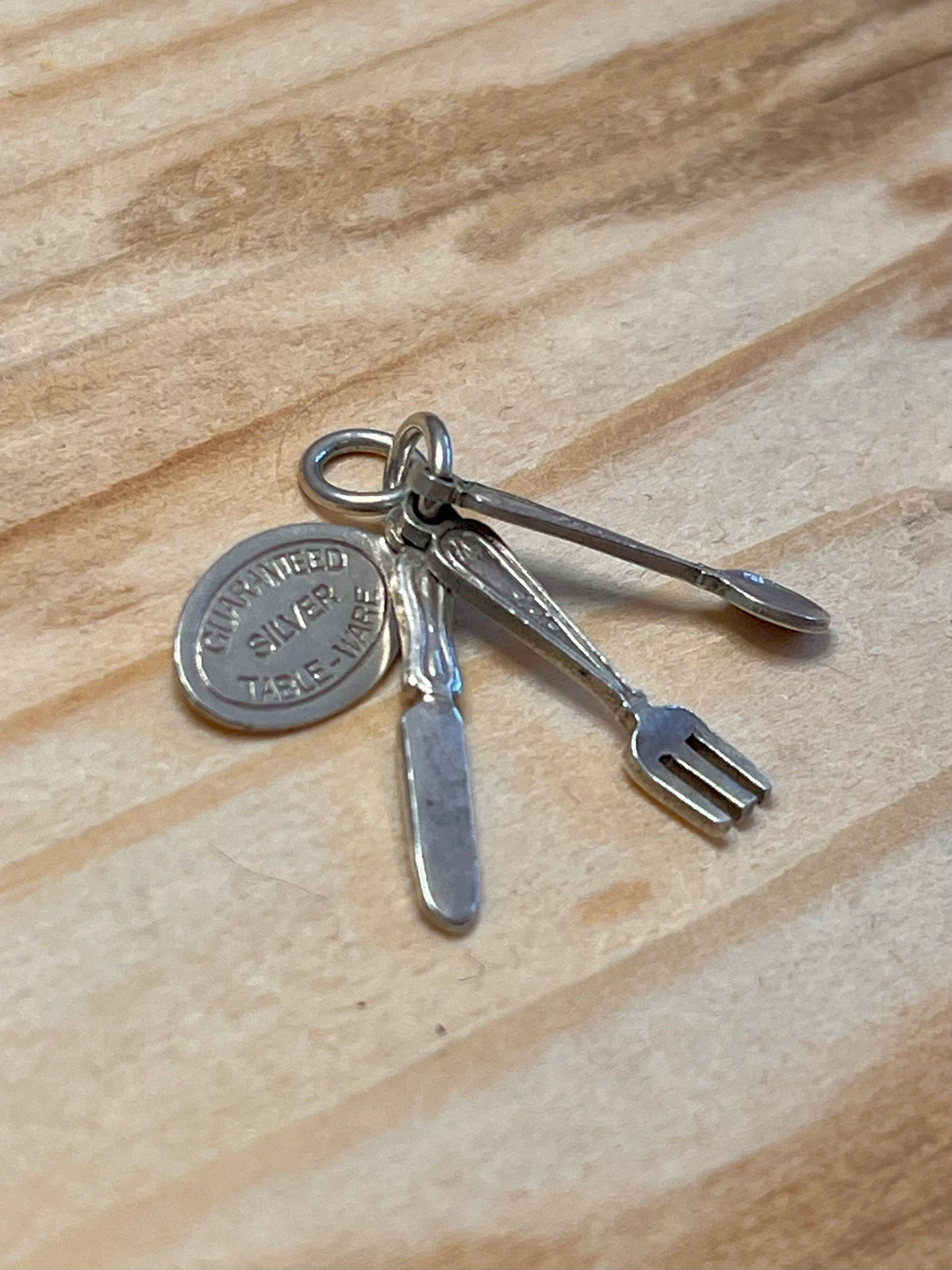 Small Cutlery Set Silverware 925 Sterling Silver Charm Pendant