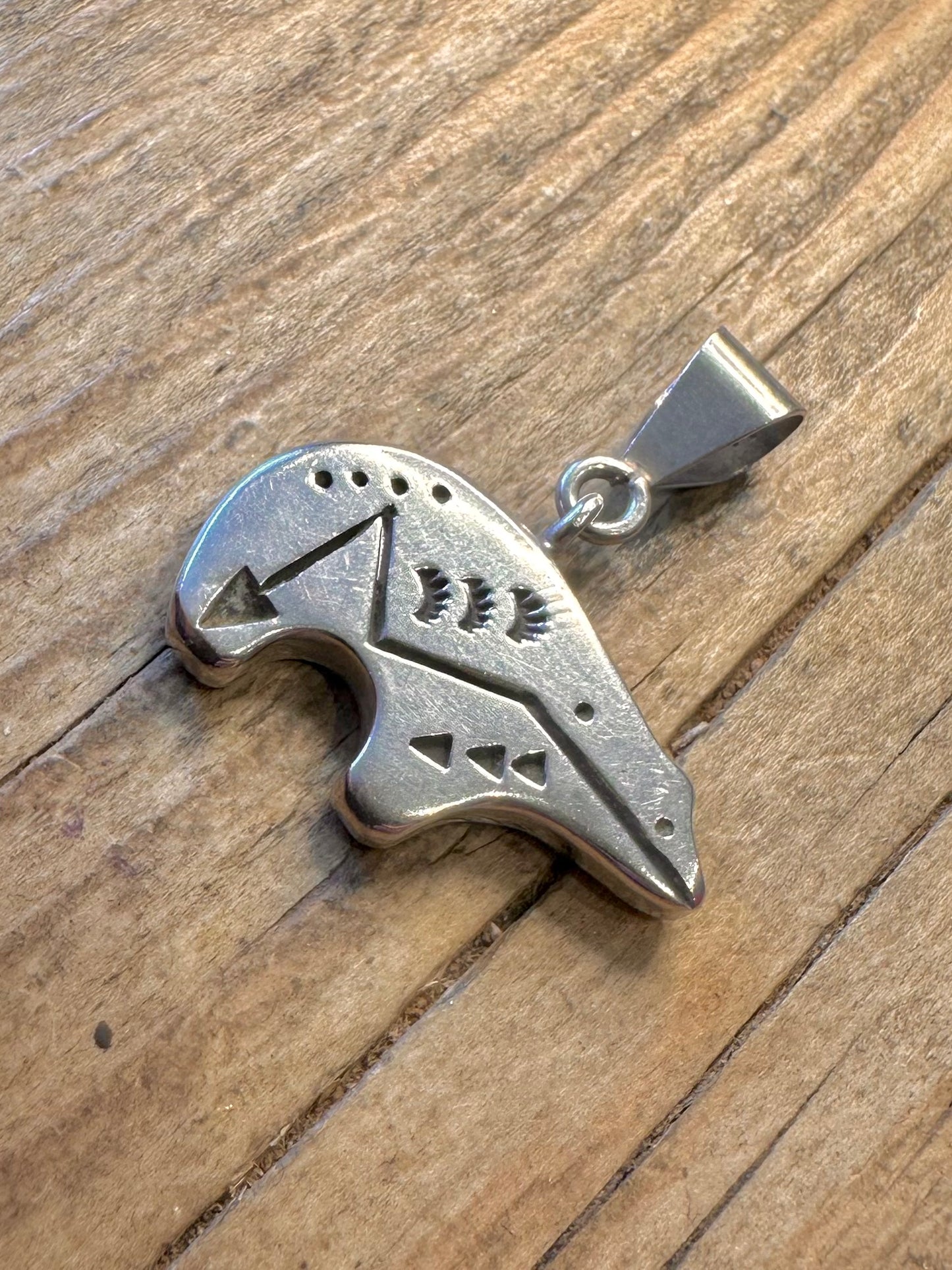 Norman Woody Navajo Bär 925 Sterlingsilber-Anhänger