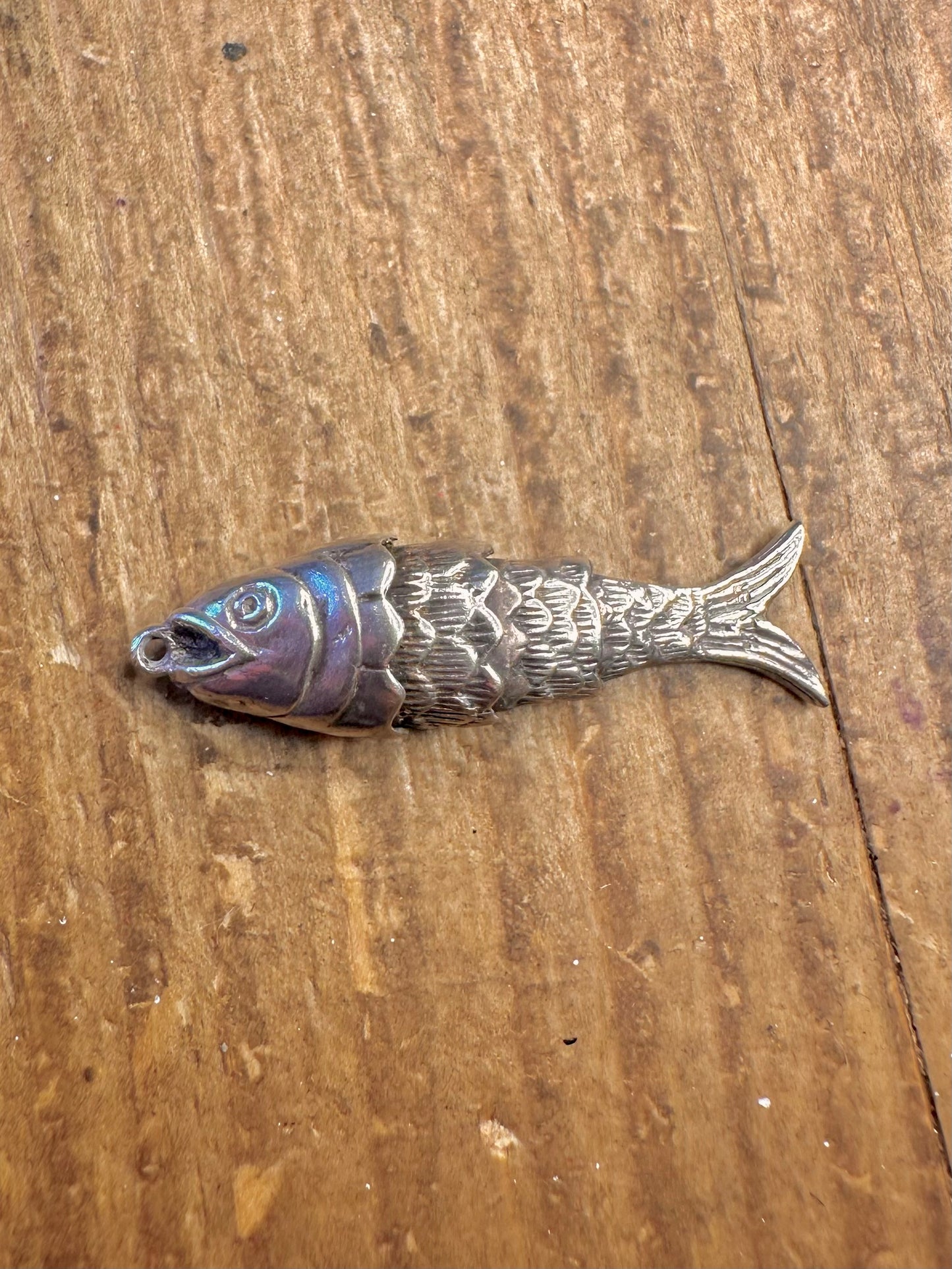 Articulated Moving Fish 925 Sterling Silver Pendant