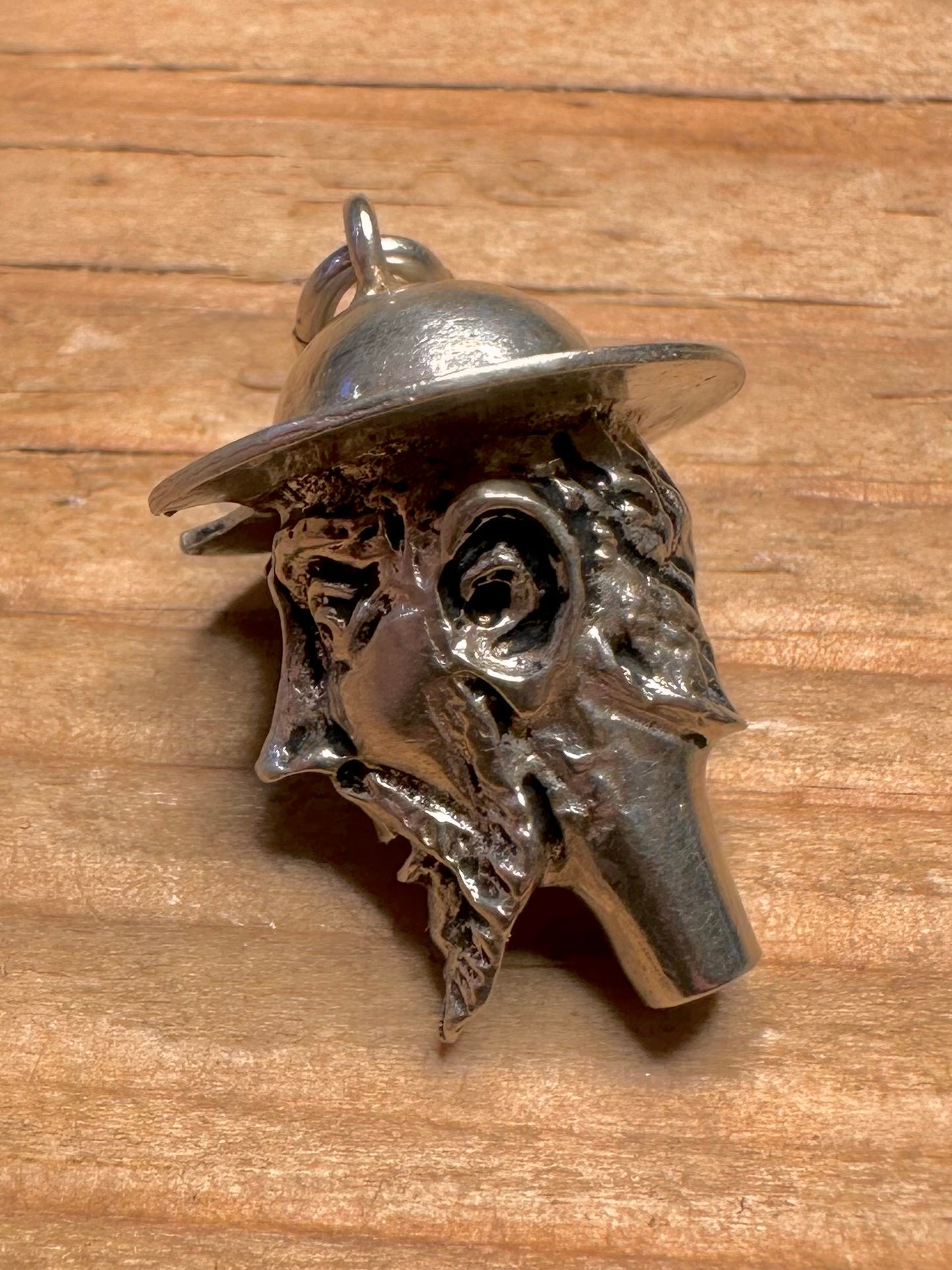 Vintage Don Quijote Kopf 925 Sterling Silber Anhänger