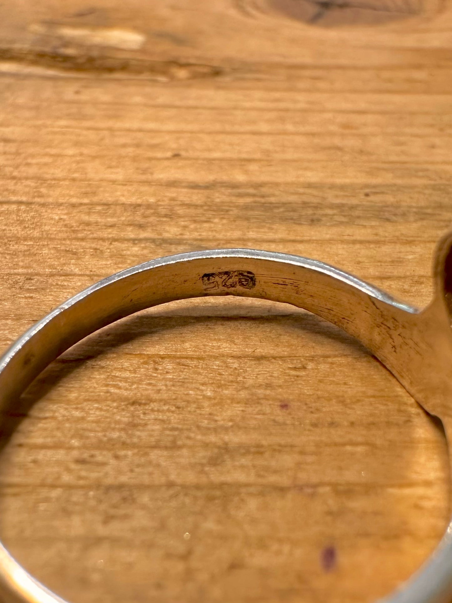 Modern Garnet 925 Silver Size P Ring