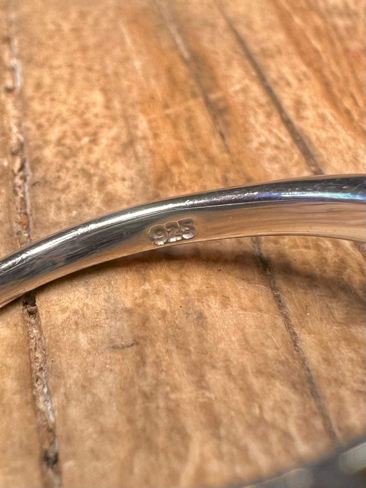 Vintage Dark Simulated Opal and Green Stones 925 Sterling Silver Size S Ring