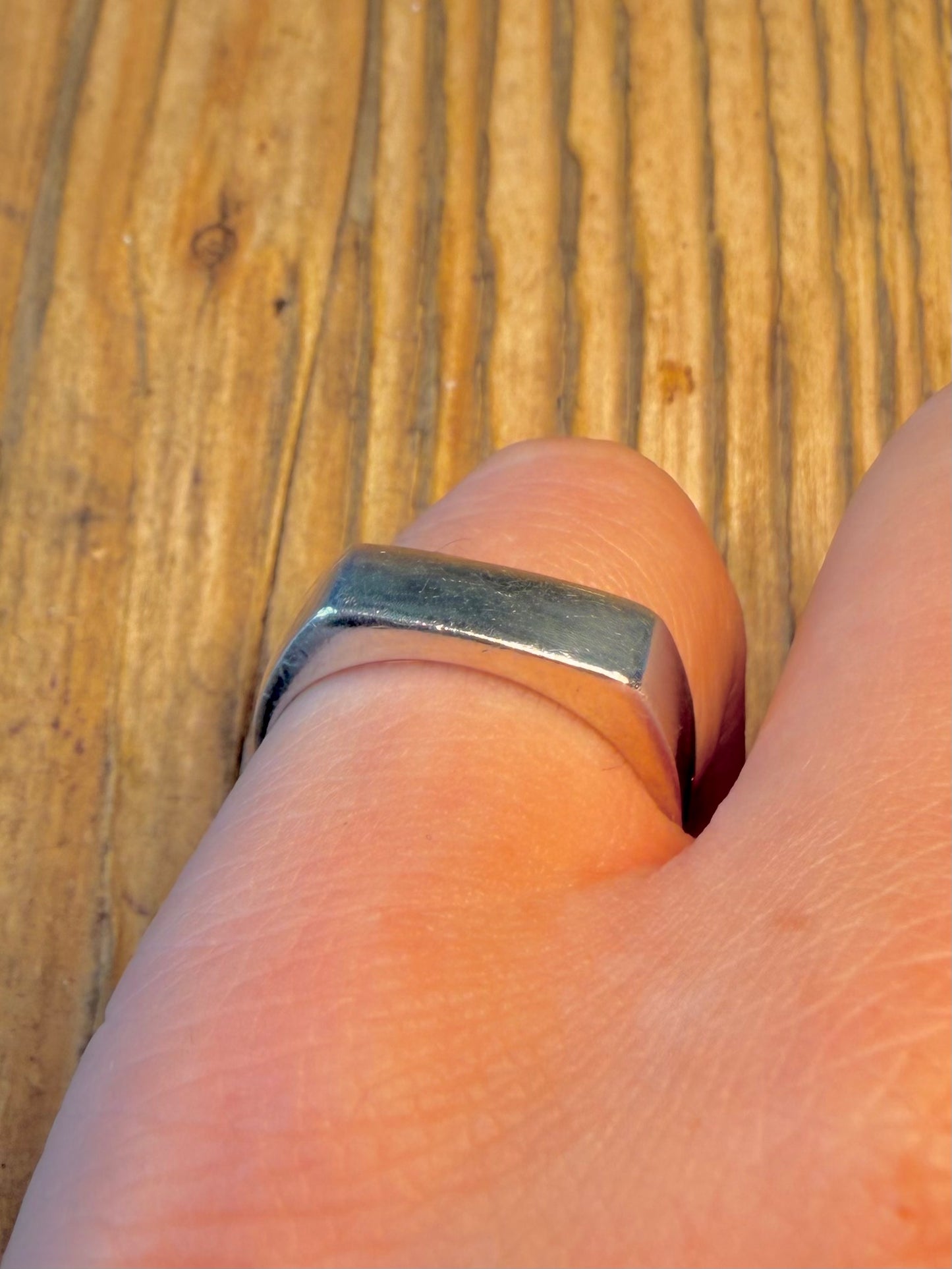 Flat Rectangle 925 Sterling Silver Size O Ring