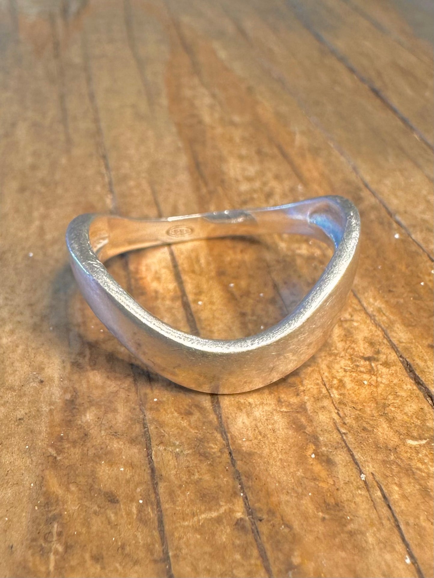 Gewellter Ring Größe P aus 925er Sterlingsilber