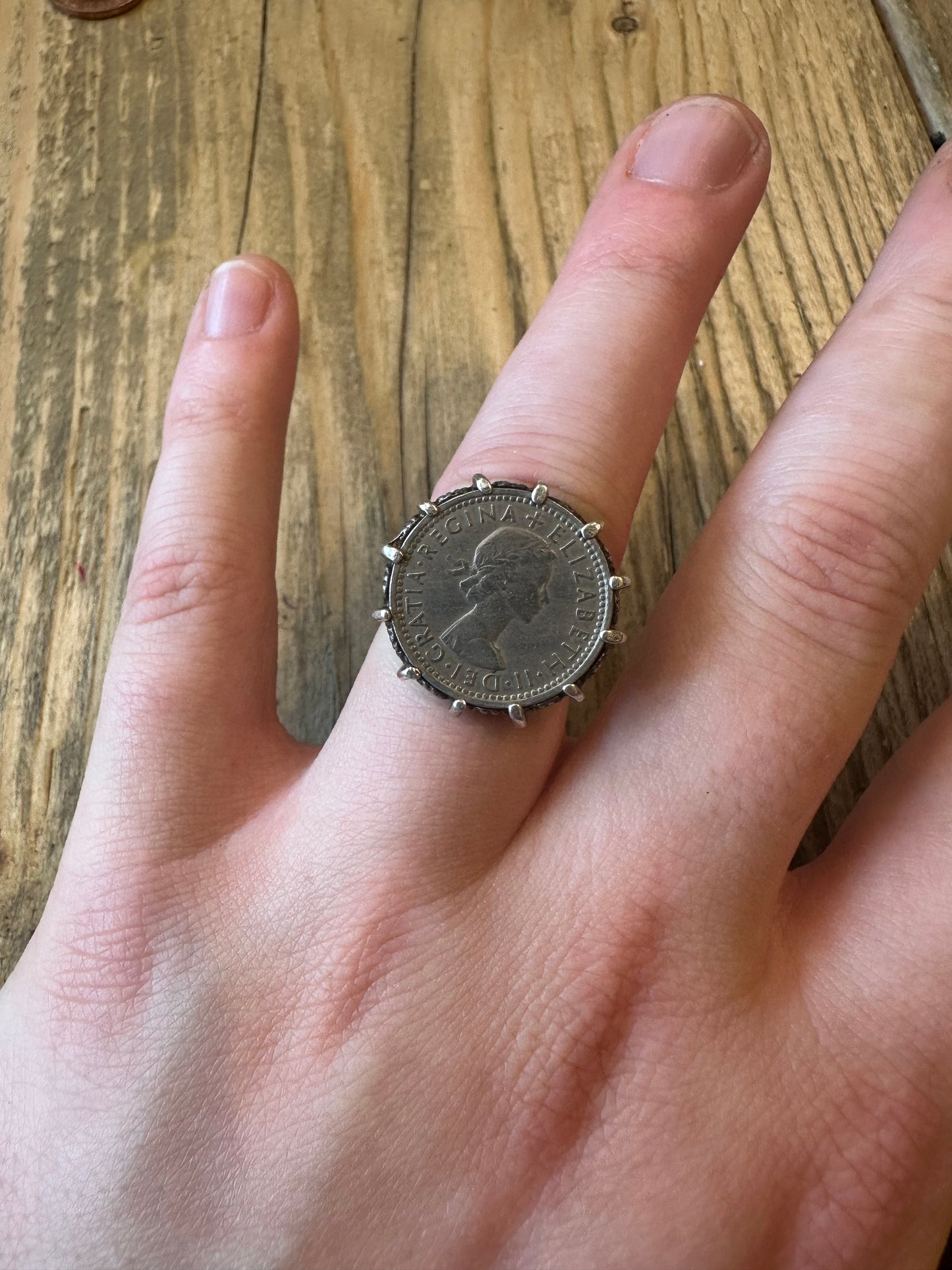 Münze 1958 925er Sterlingsilber Größe P Ring