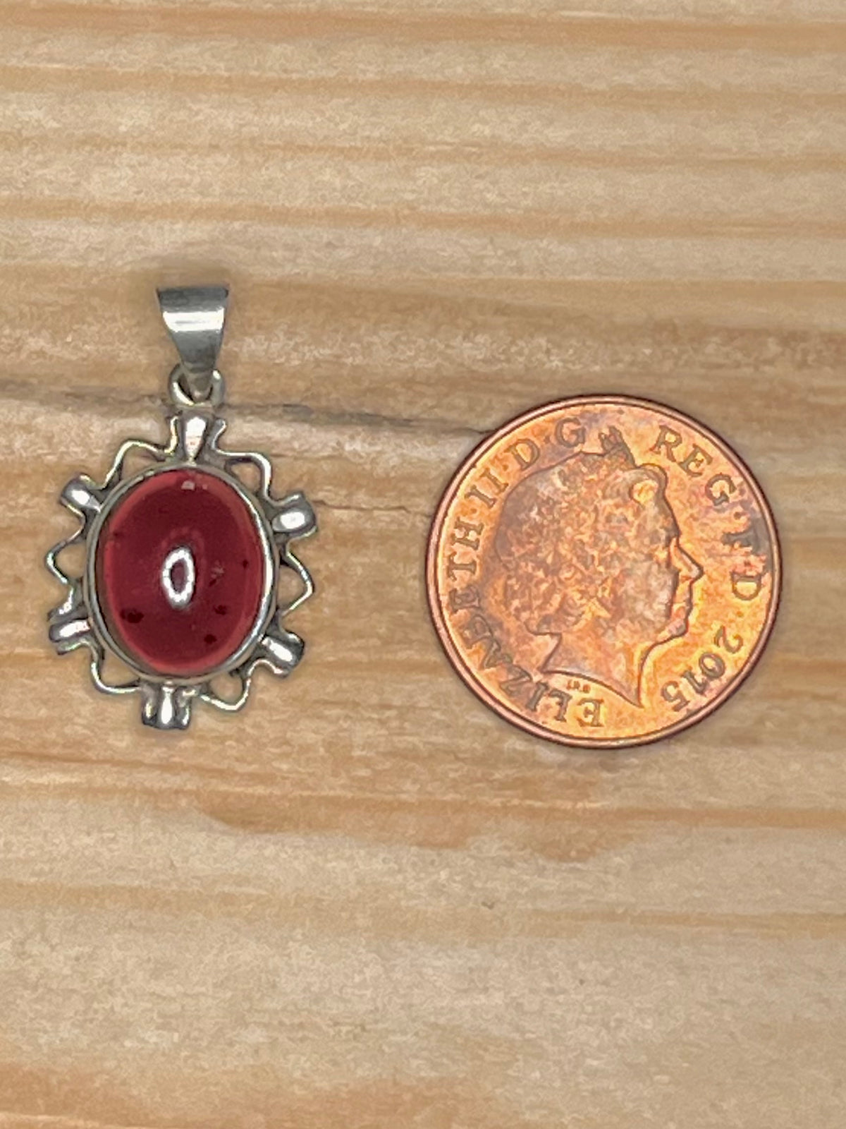 Garnet Boho 925 Sterling Silver Pendant