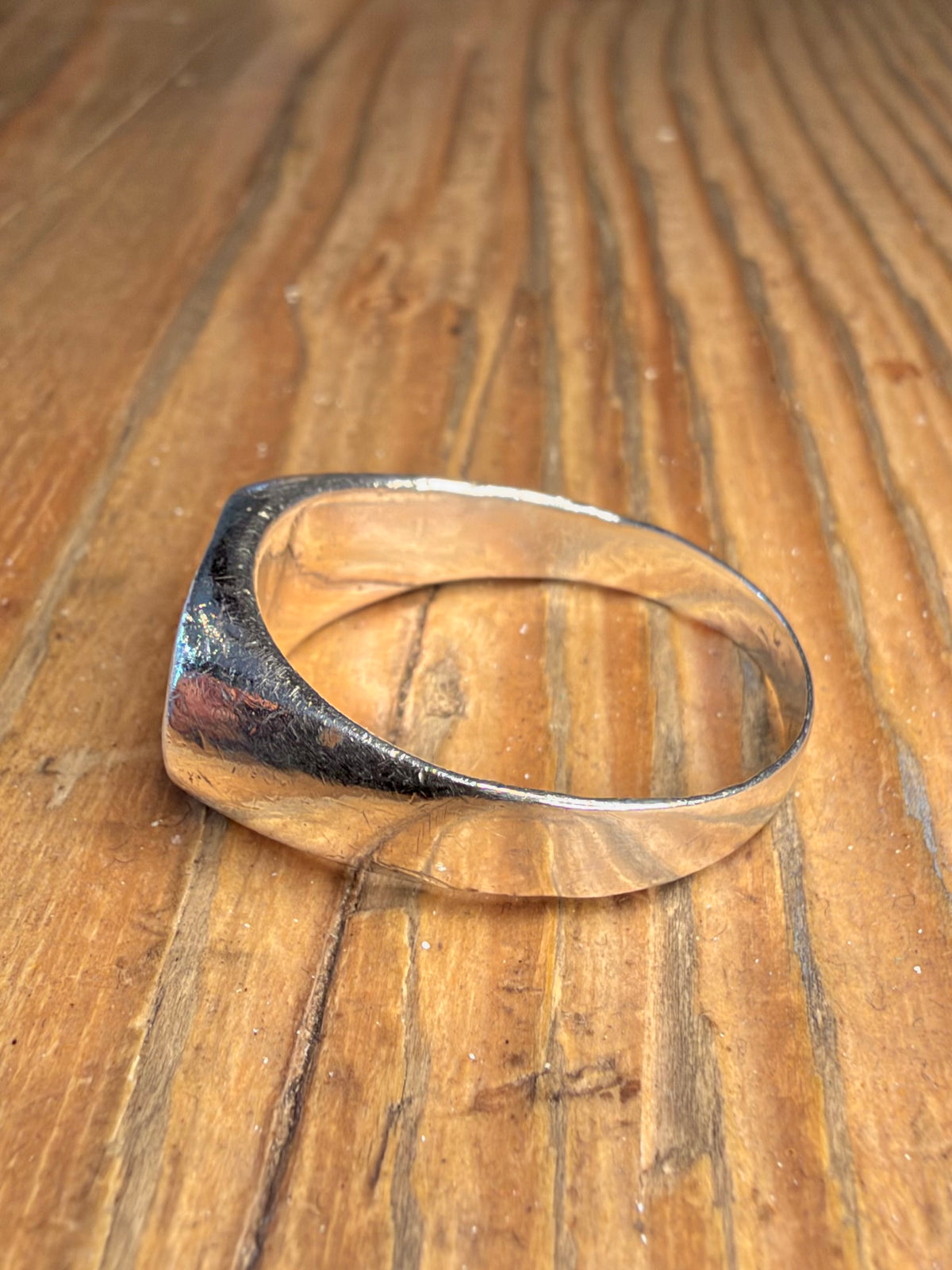 Wave Signet 925 Sterling Silver Size W Ring