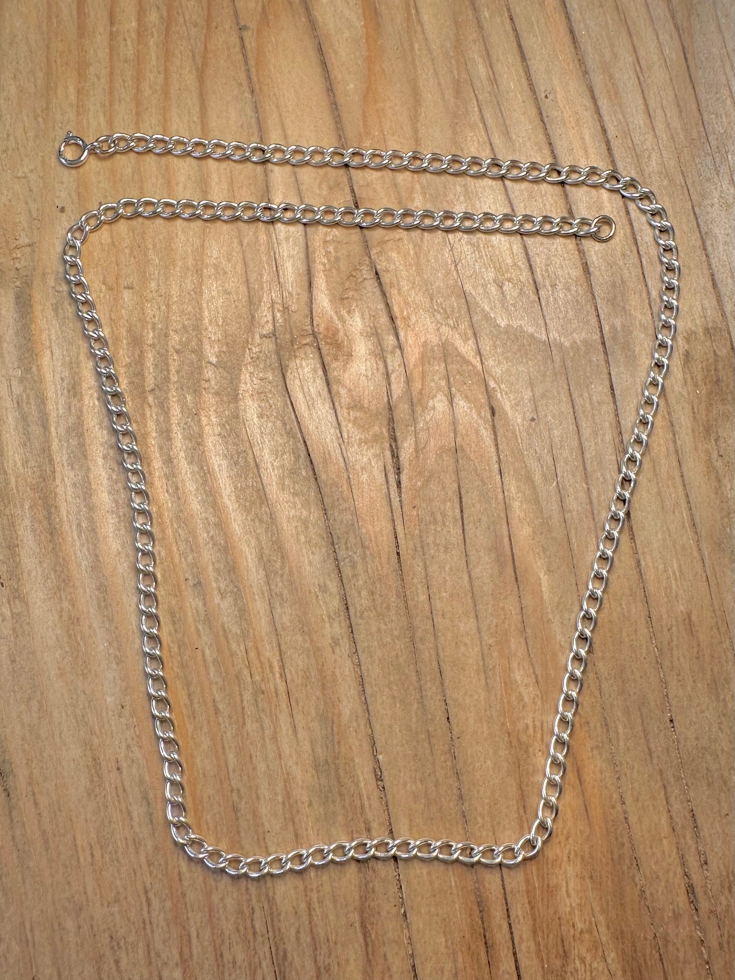 Vintage Curb Chain 925 Sterling Silver 18 inch Necklace