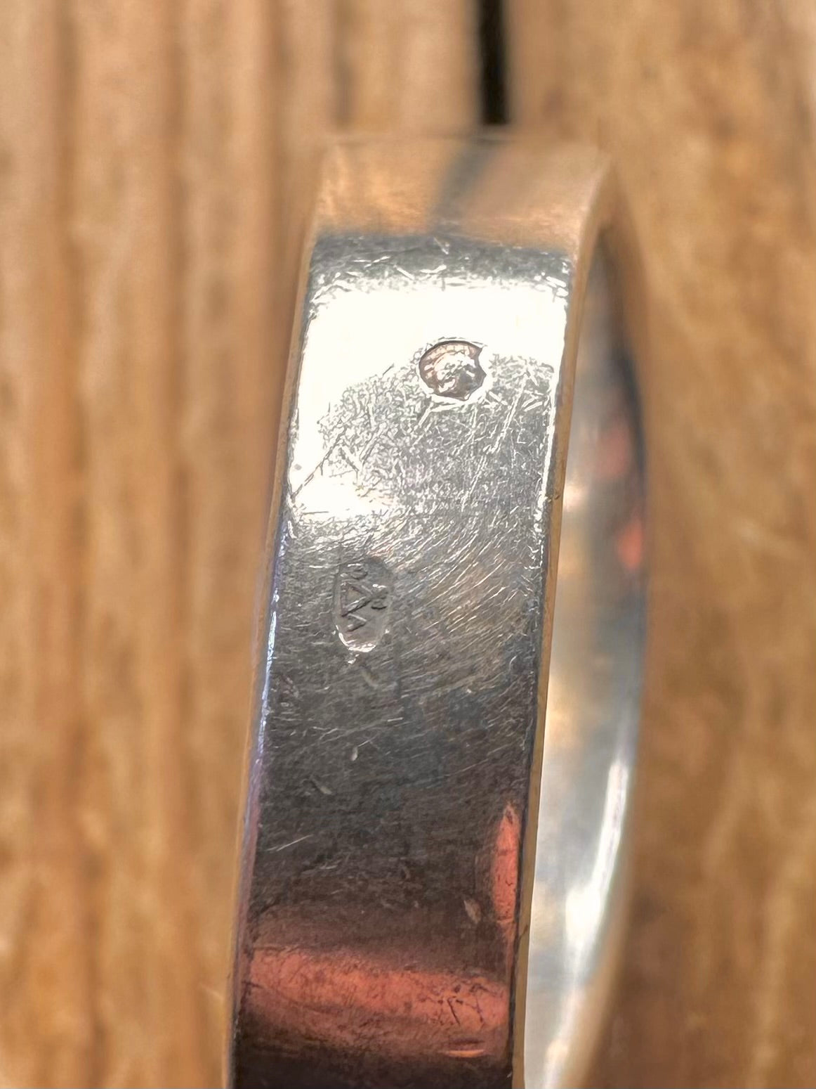 Abstract Carnelian Rectangle Chunky Europe Hallmarked 925 Sterling Silver Size S Ring