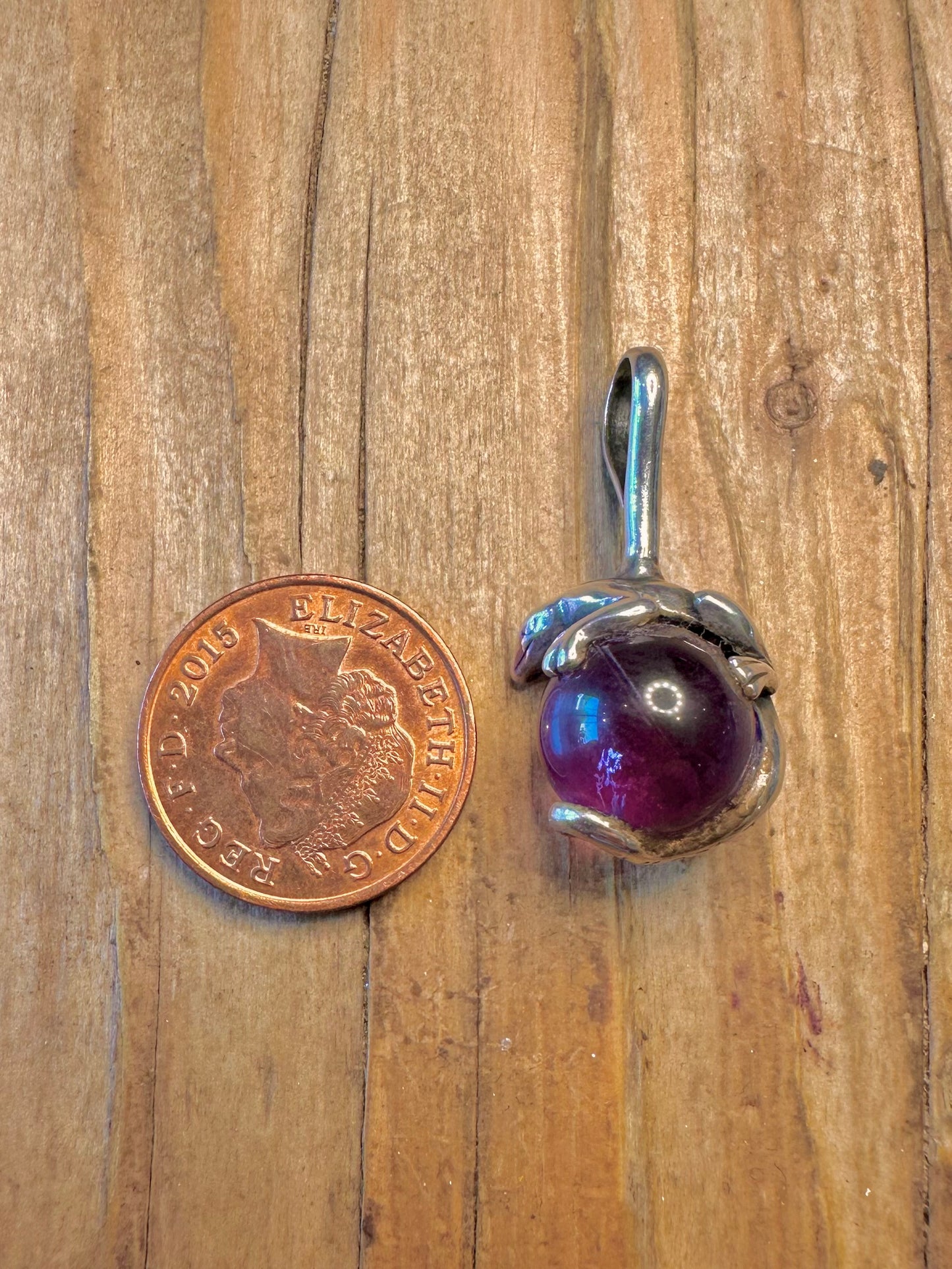 Purple Orb Salamander 925 Sterling Silver Pendant